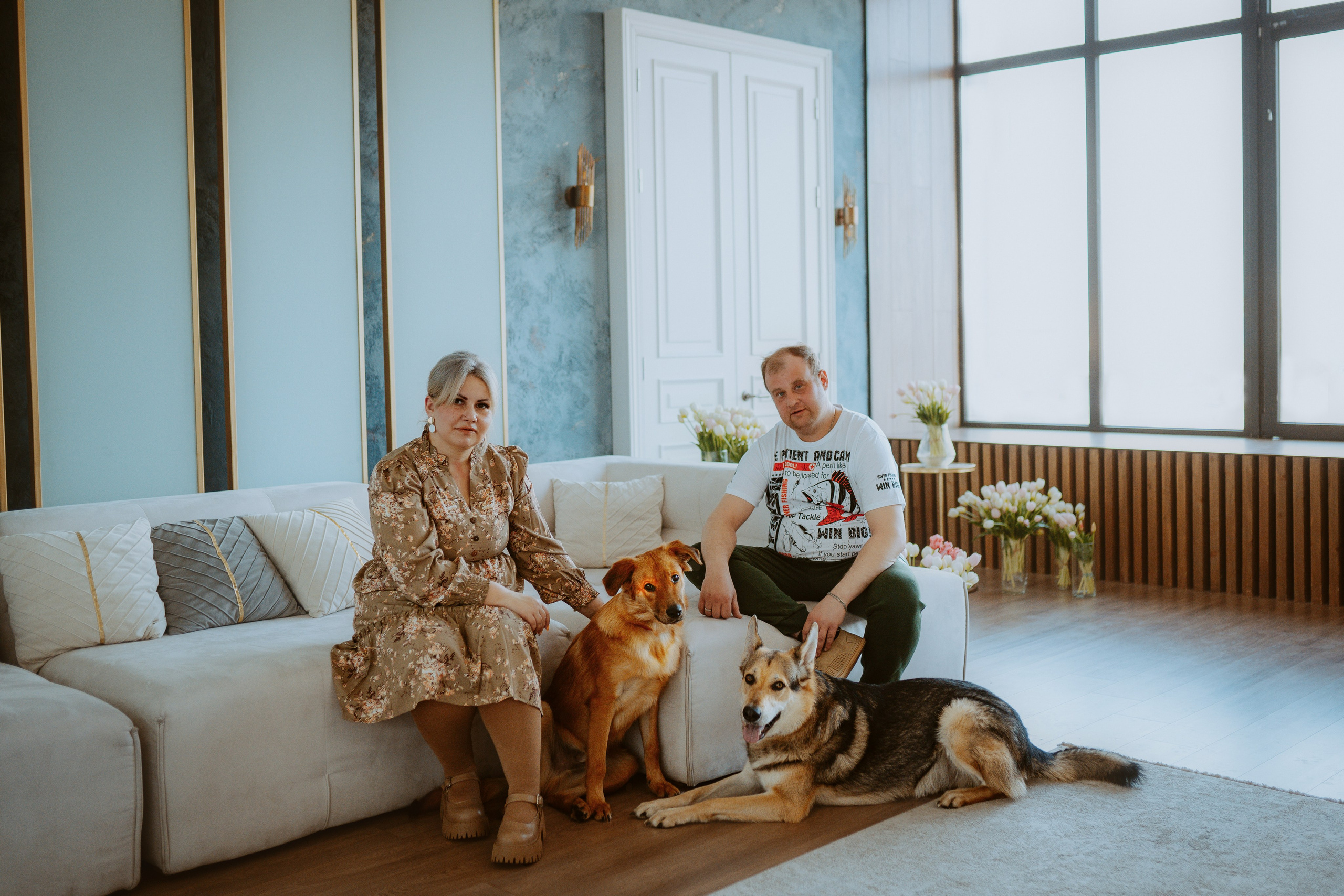 Рэй, Кузя, Ольга и Александр. Фотограф анималист в Спб недорого Олеся Майорова