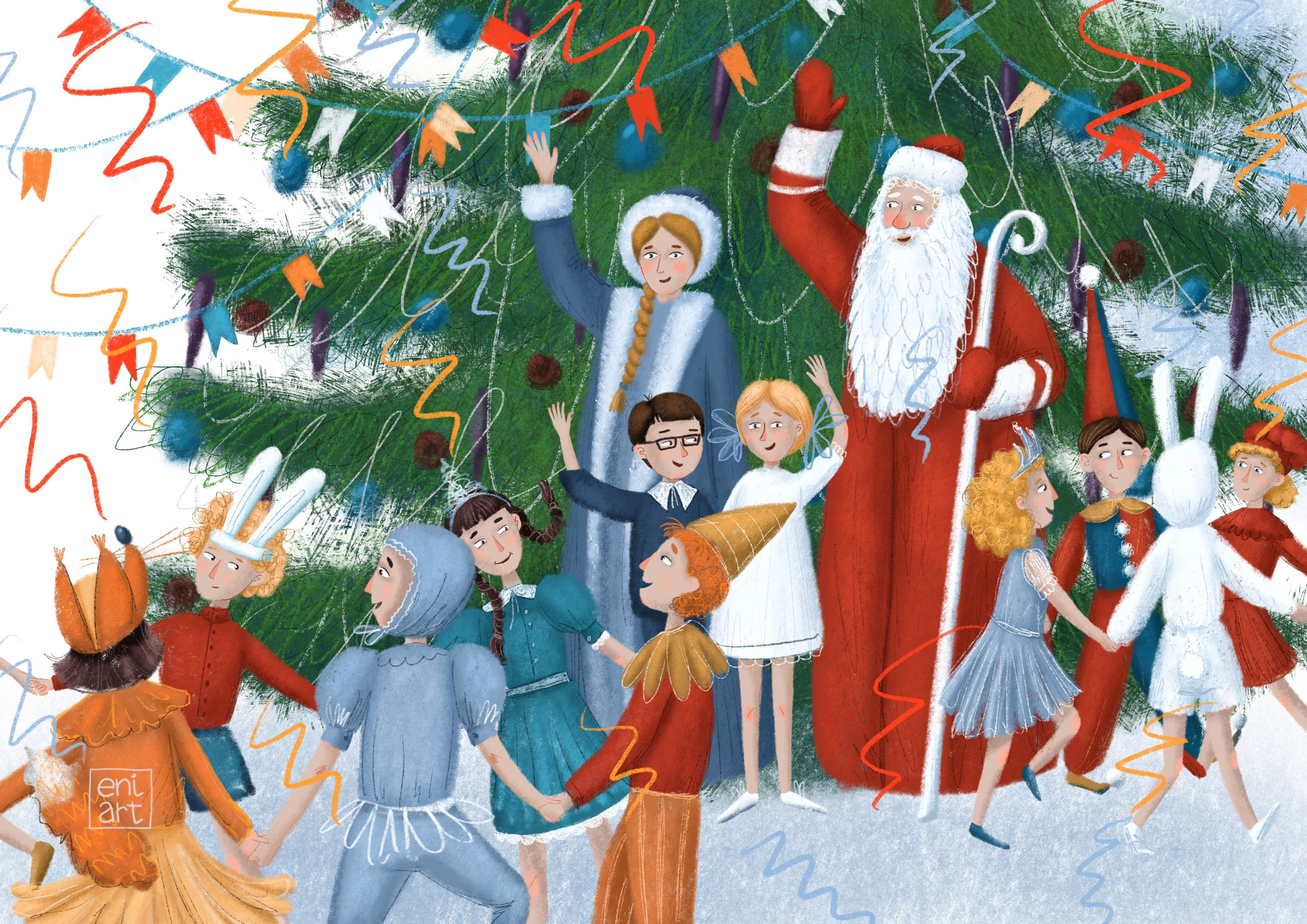 Иллюстрация к фильму «Новогодние приключения Маши и Вити»