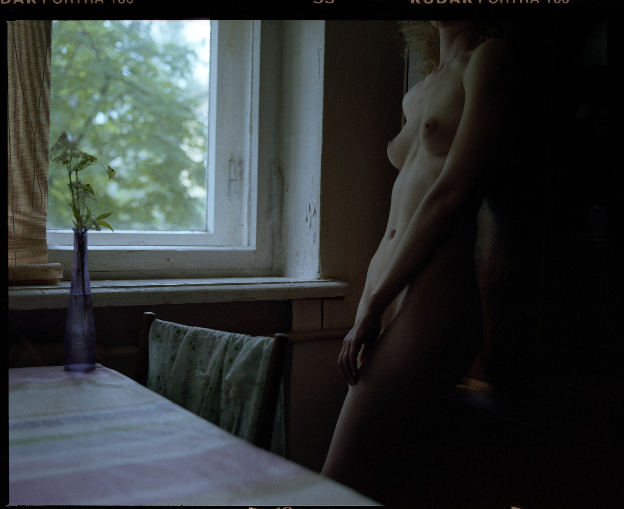 Sensual nude photography on color film. Art nude film photographer Roman Silentium