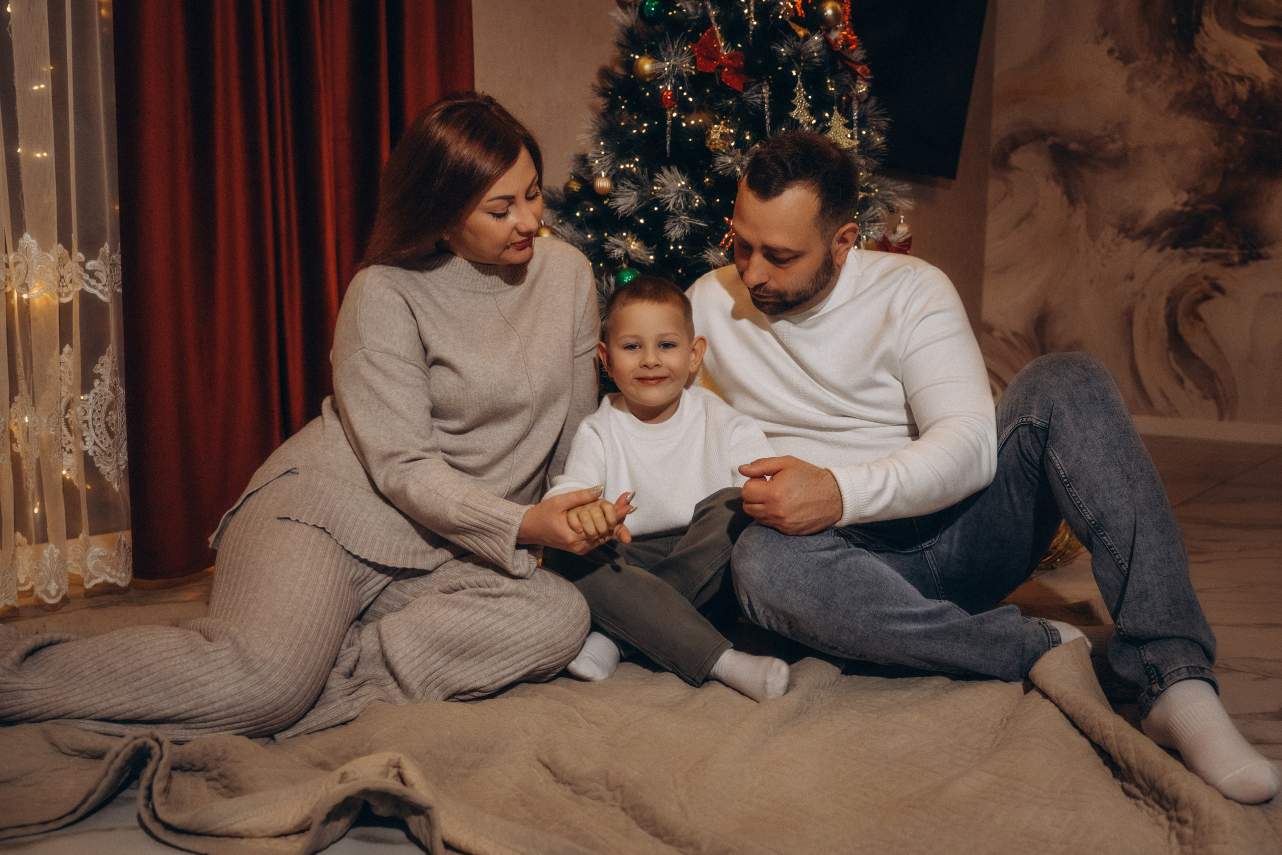 Семья Киприяновы, Новый год дома. Семейный фотограф в Белгороде Амелина Алина