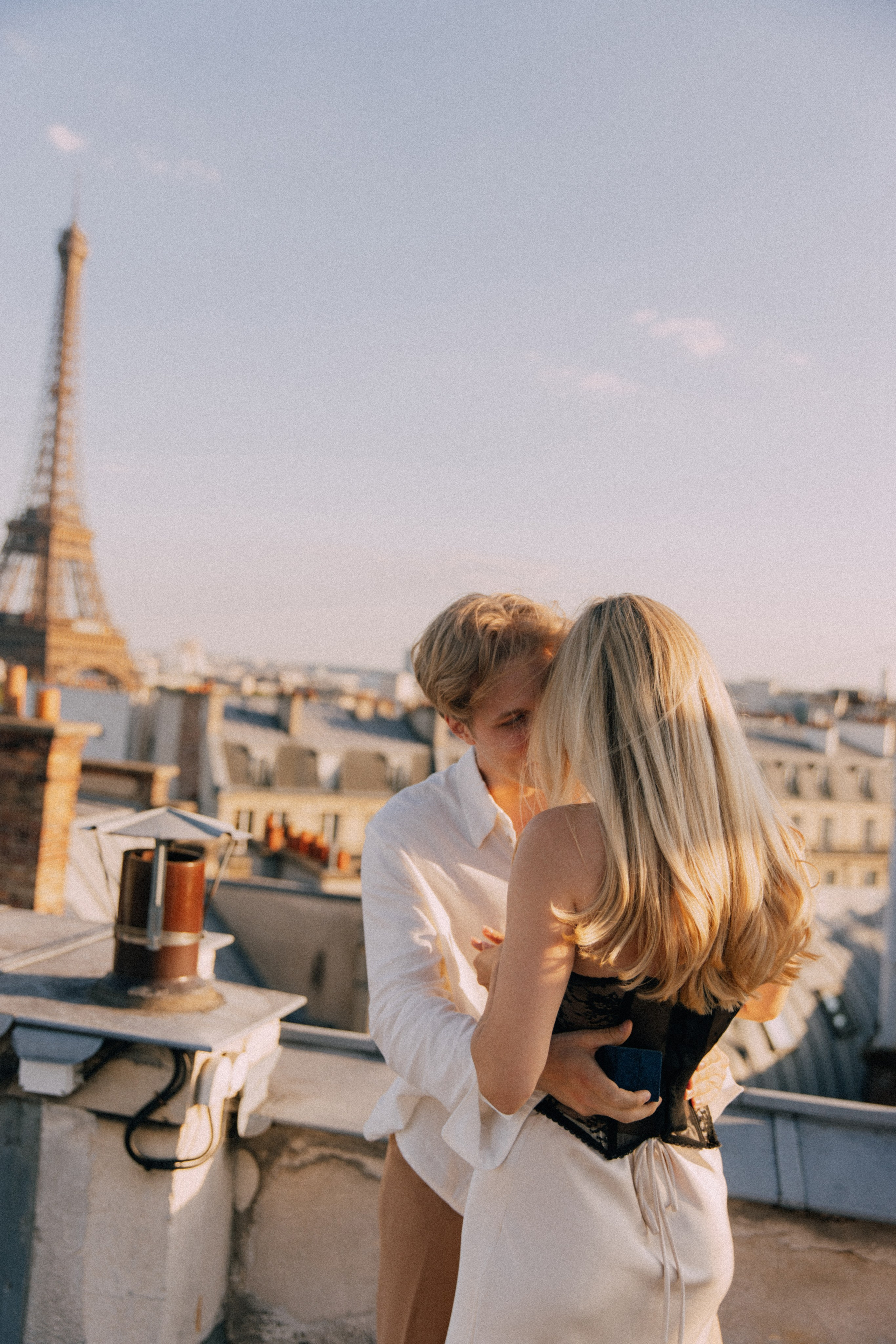 On the rooftops of Paris. Photographer in Paris