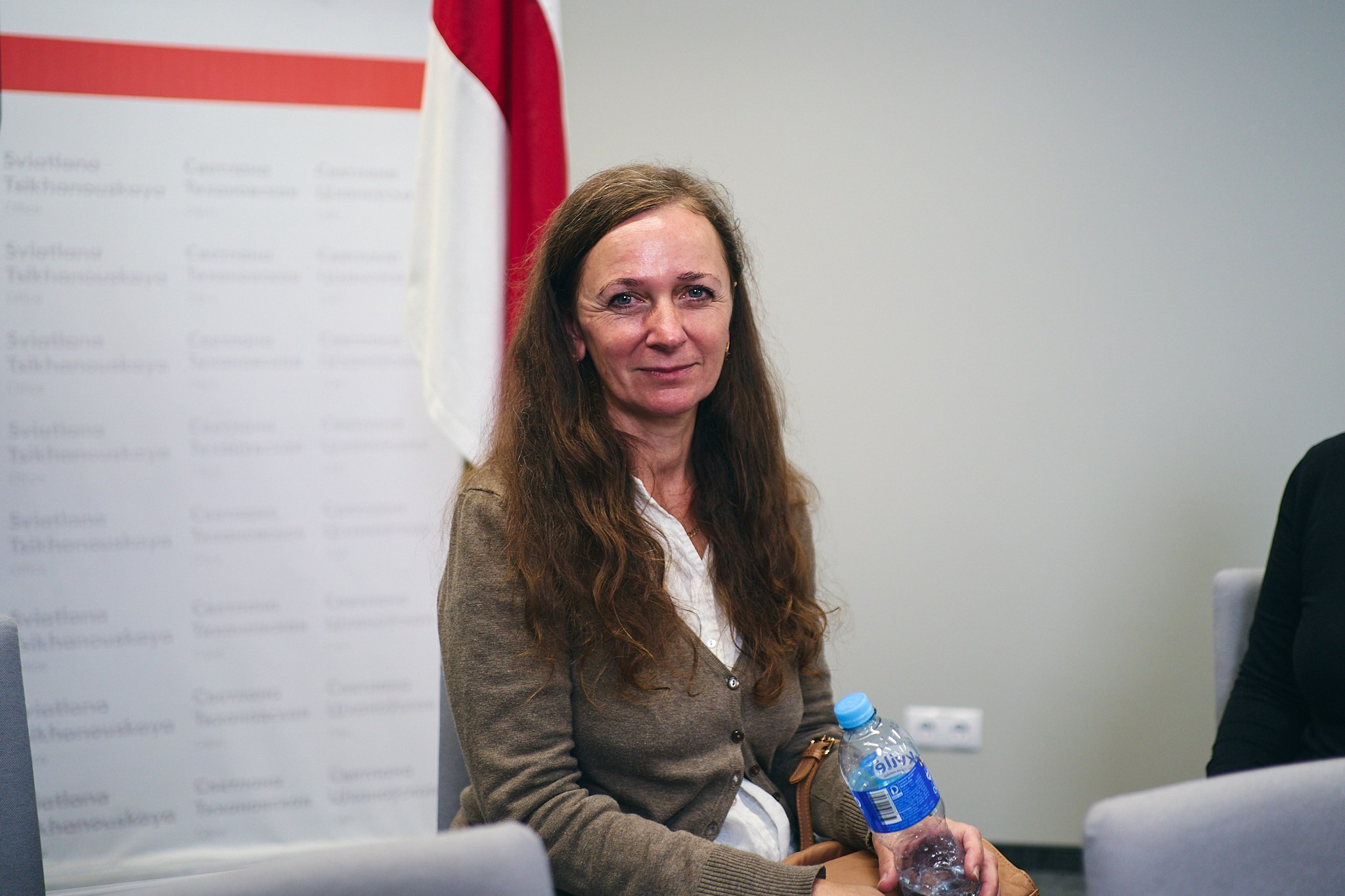 Press conference with Sviatlana Tsikhanouskaya and released political prisoners. Photographer in Vilnius