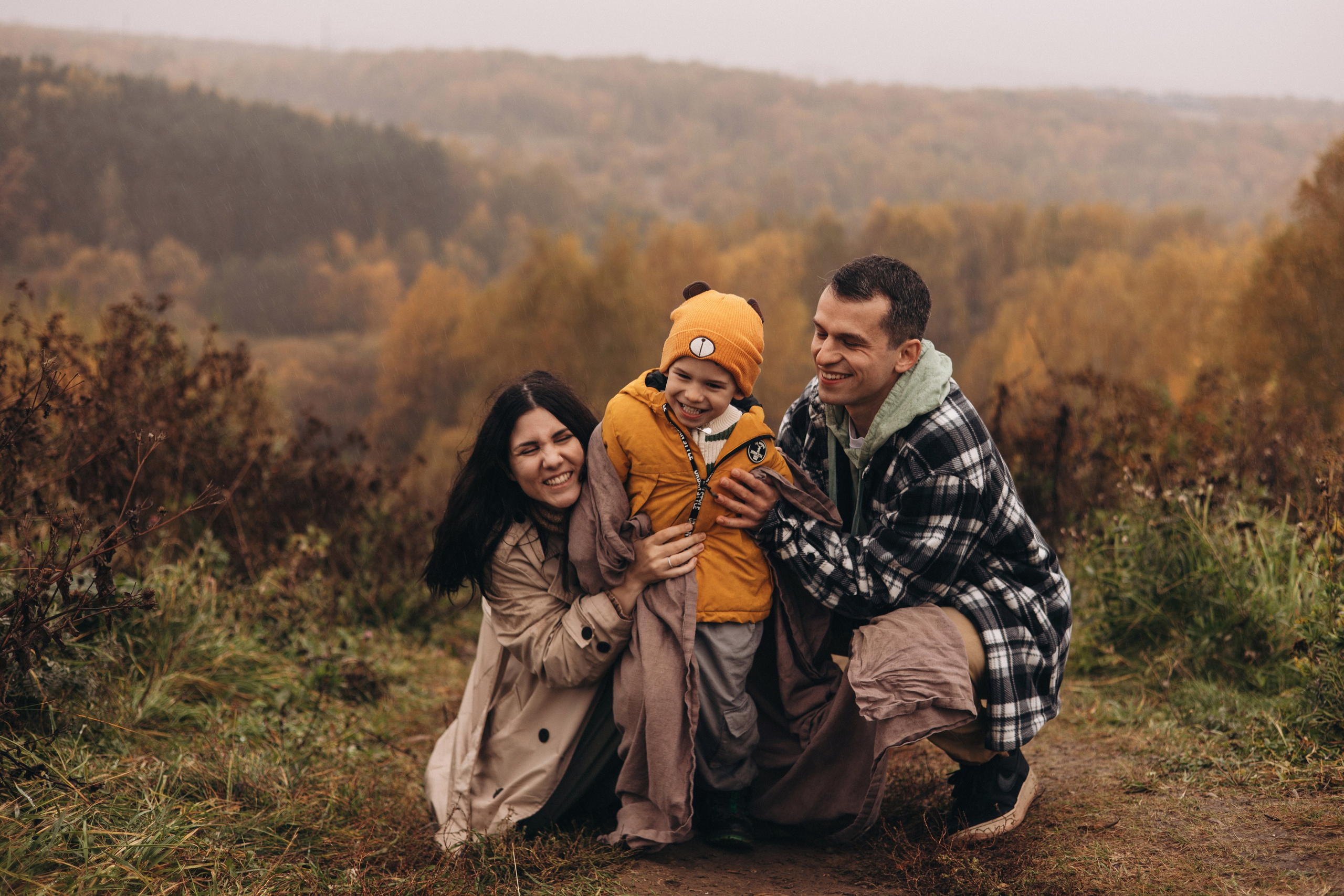 Осенняя фотосессия на Ореховых холмах. Семейный фотограф в Москве Марина Петра
