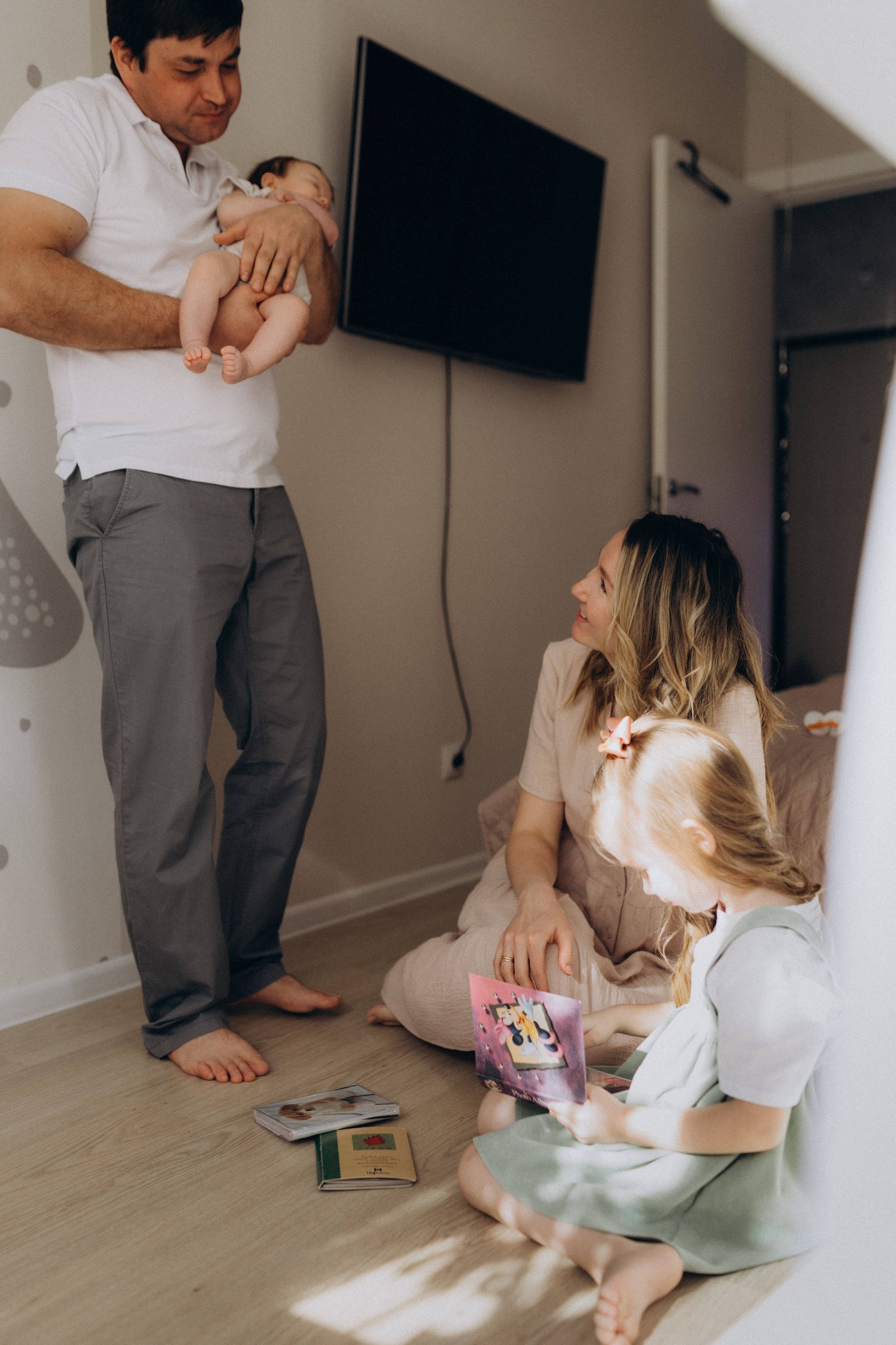 Ньюборн съемка Любы и ее семьи. Семейный фотограф в Москве и Люберцах Юлия Гуськова