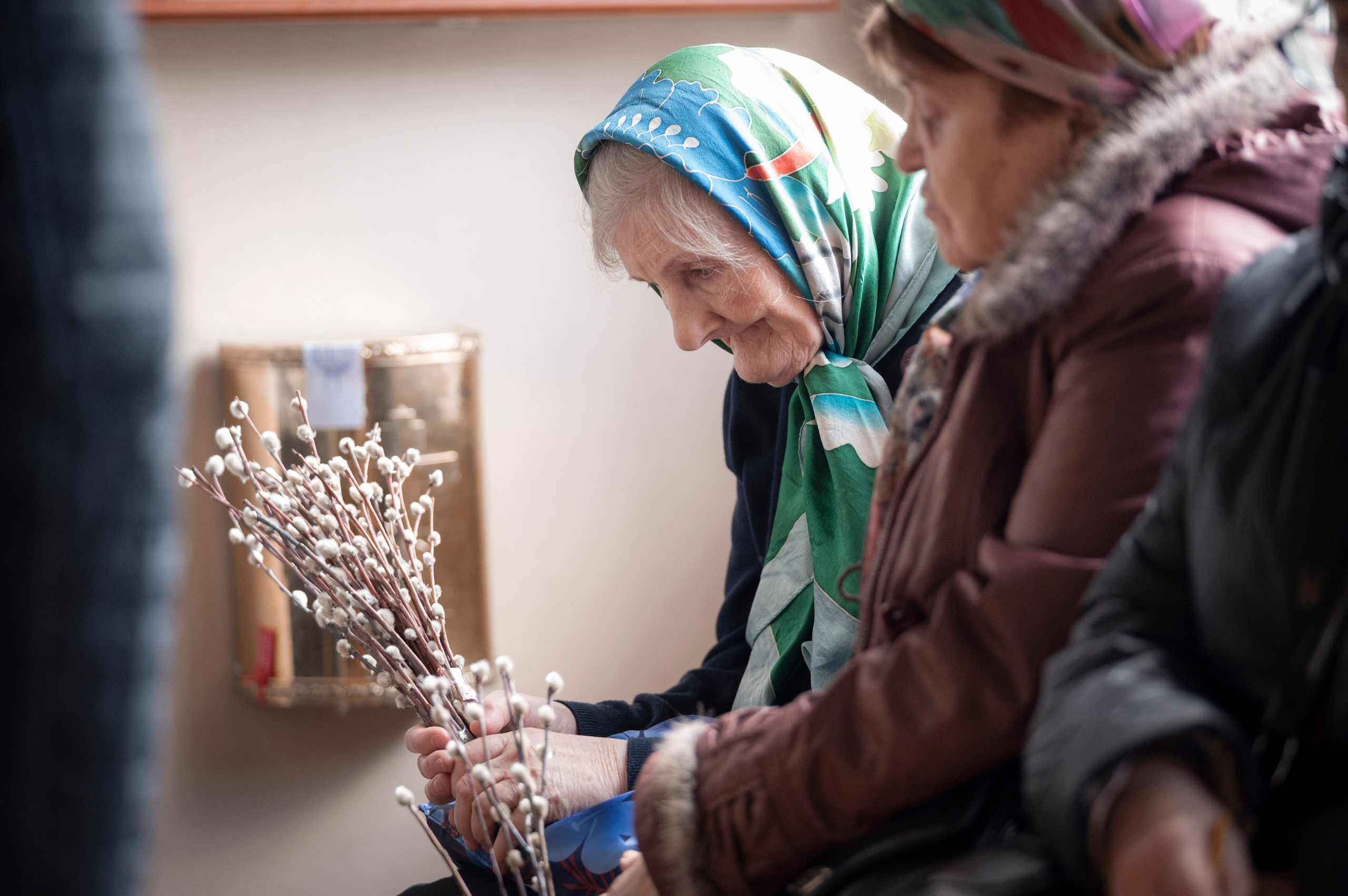 Богородский храм. Вход Господень в Иерусалим. Божественная литургия. Антон и Татьяна Денисенко — В храме