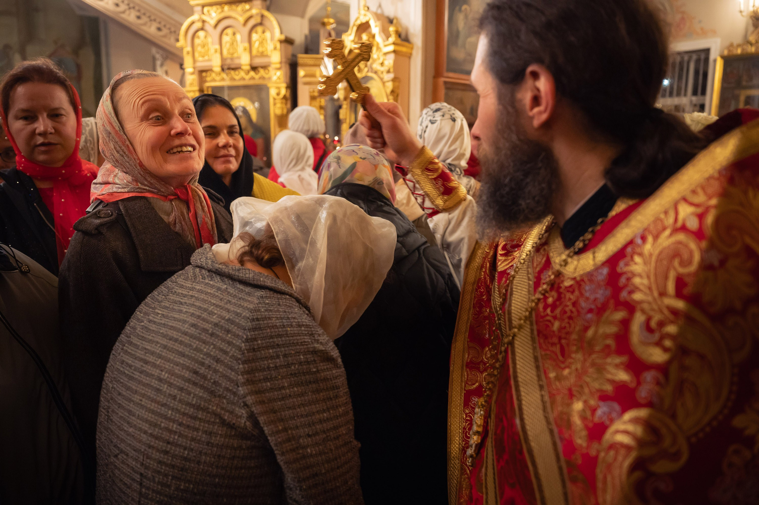 Богородский храм. Пасха. Полунощница, Божественная литургия. Антон и Татьяна Денисенко — В храме
