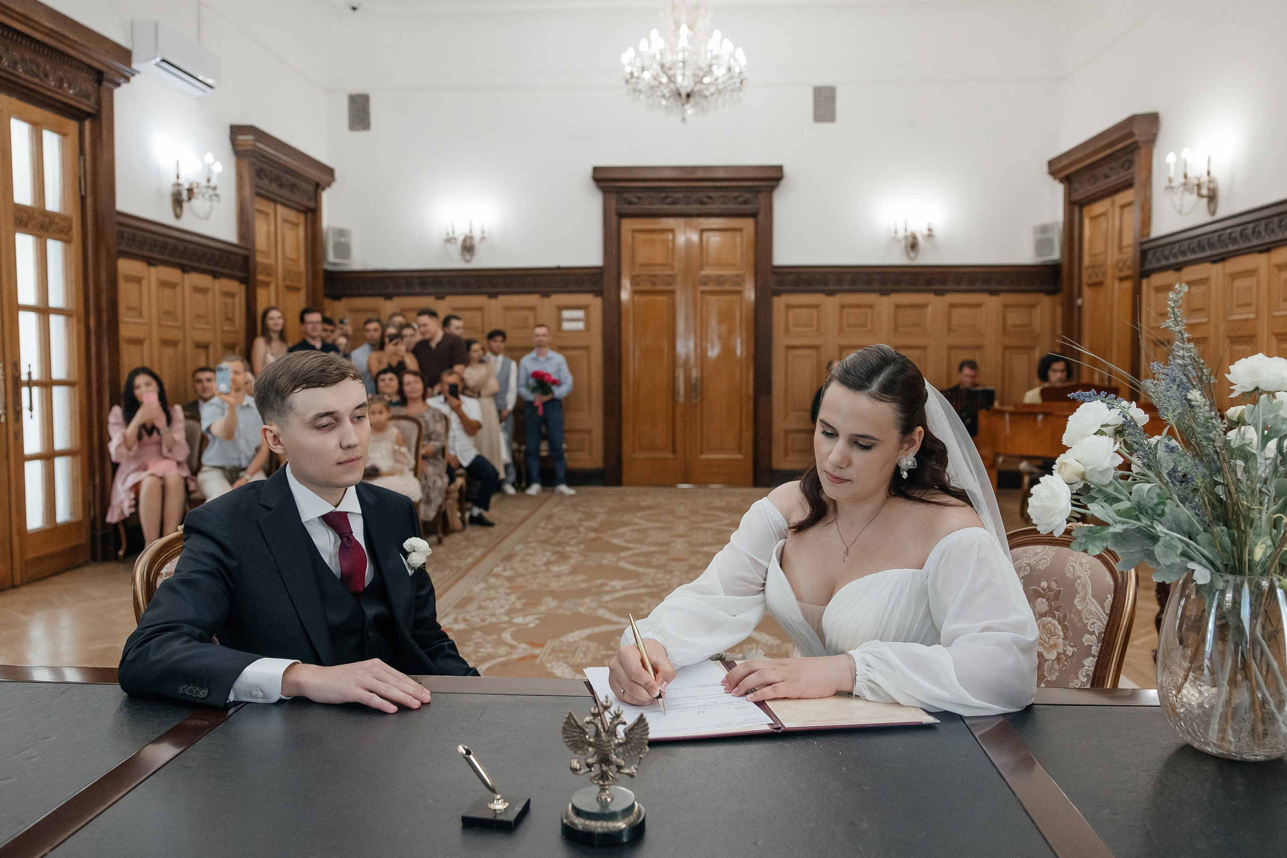 Регистрация брака во Дворце Бракосочетания 1. Свадебный фотограф в Москве Дарья Олендарёва