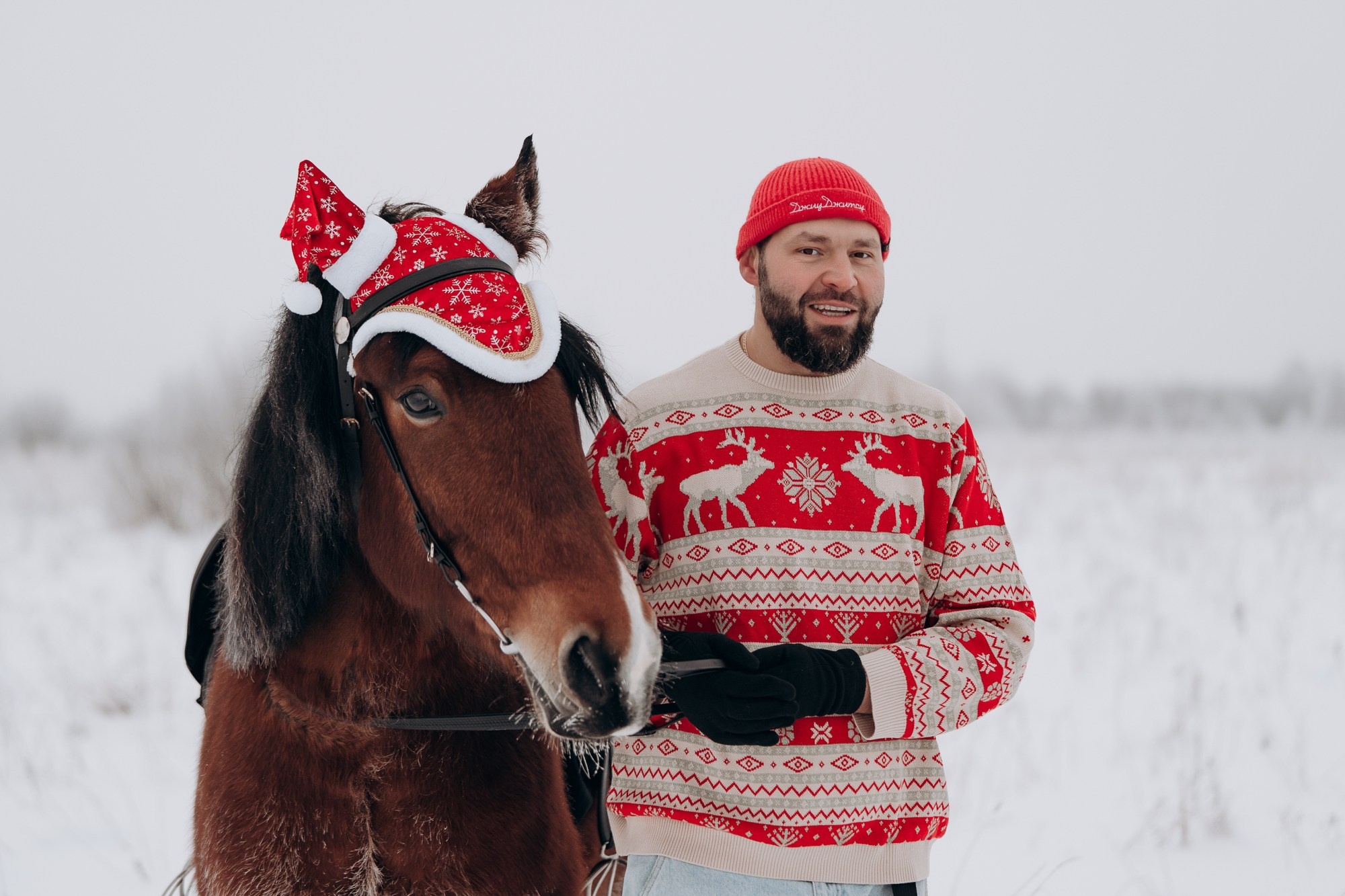 Зимняя фотосессия с лошадьми для двоих. Свадебный и репортажный фотограф в Ярославле Евгений Сальников
