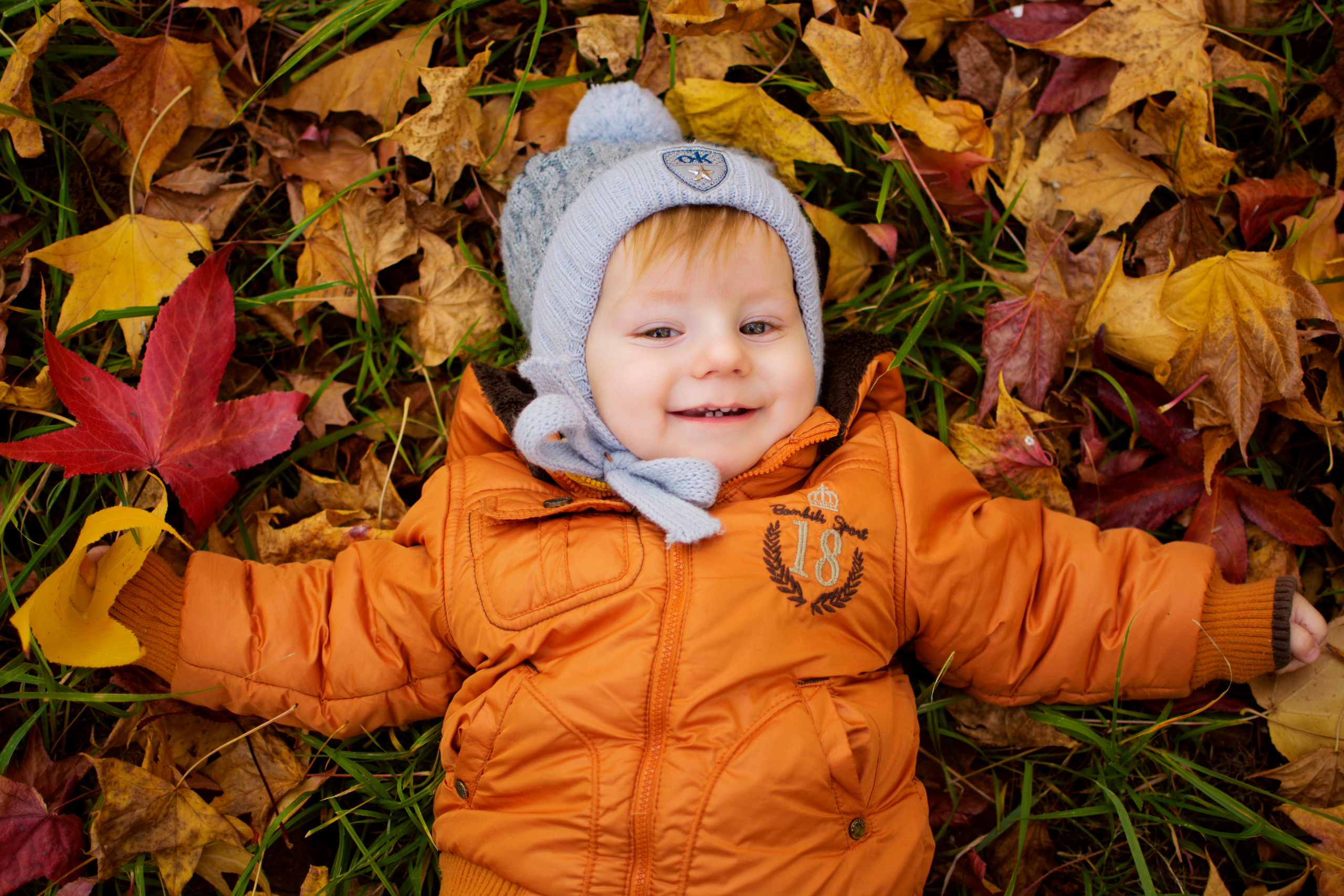 Осенняя фотосессия в листьях. Детский студийный фотограф Сочи