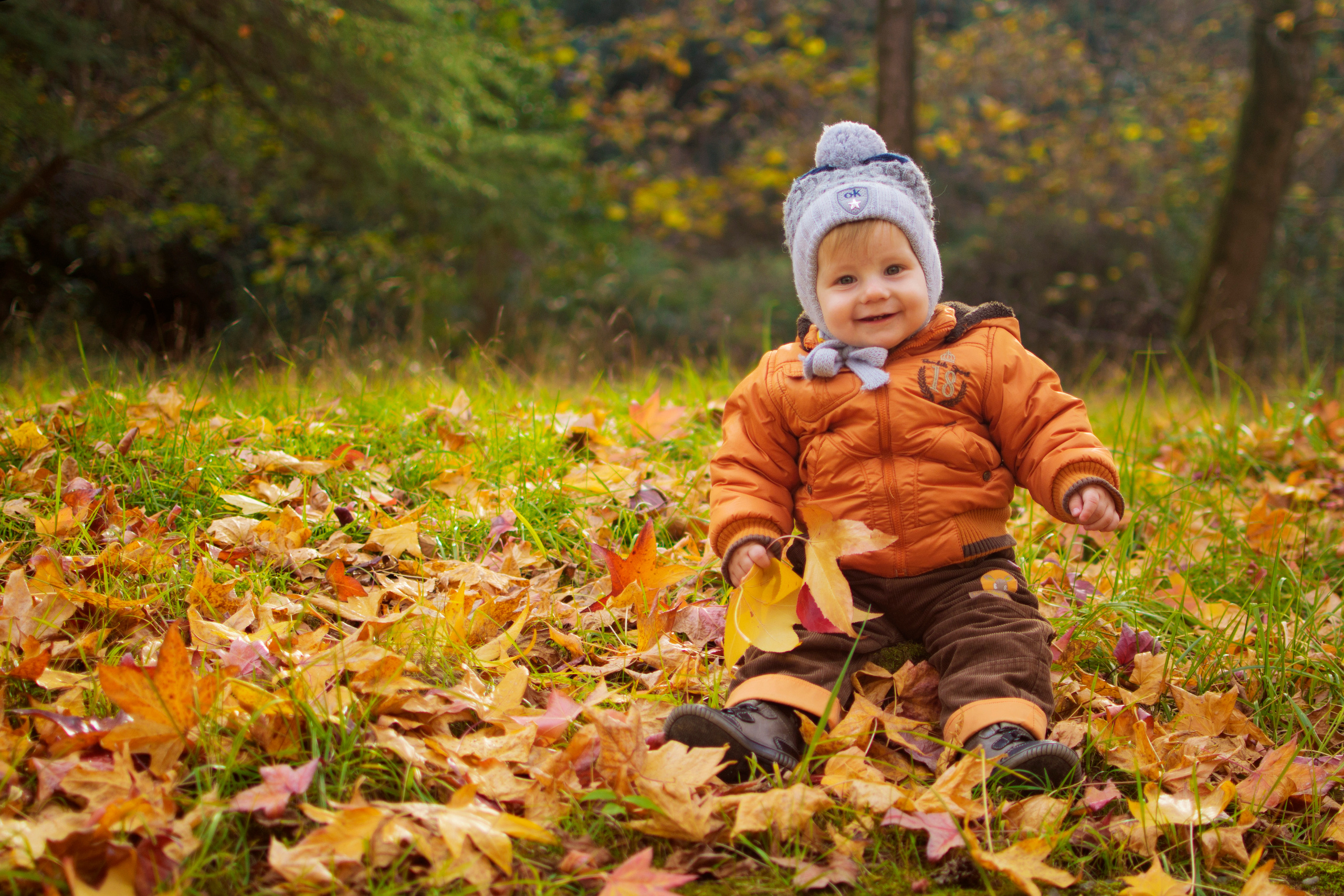 Осенняя фотосессия в листьях. Детский студийный фотограф Сочи