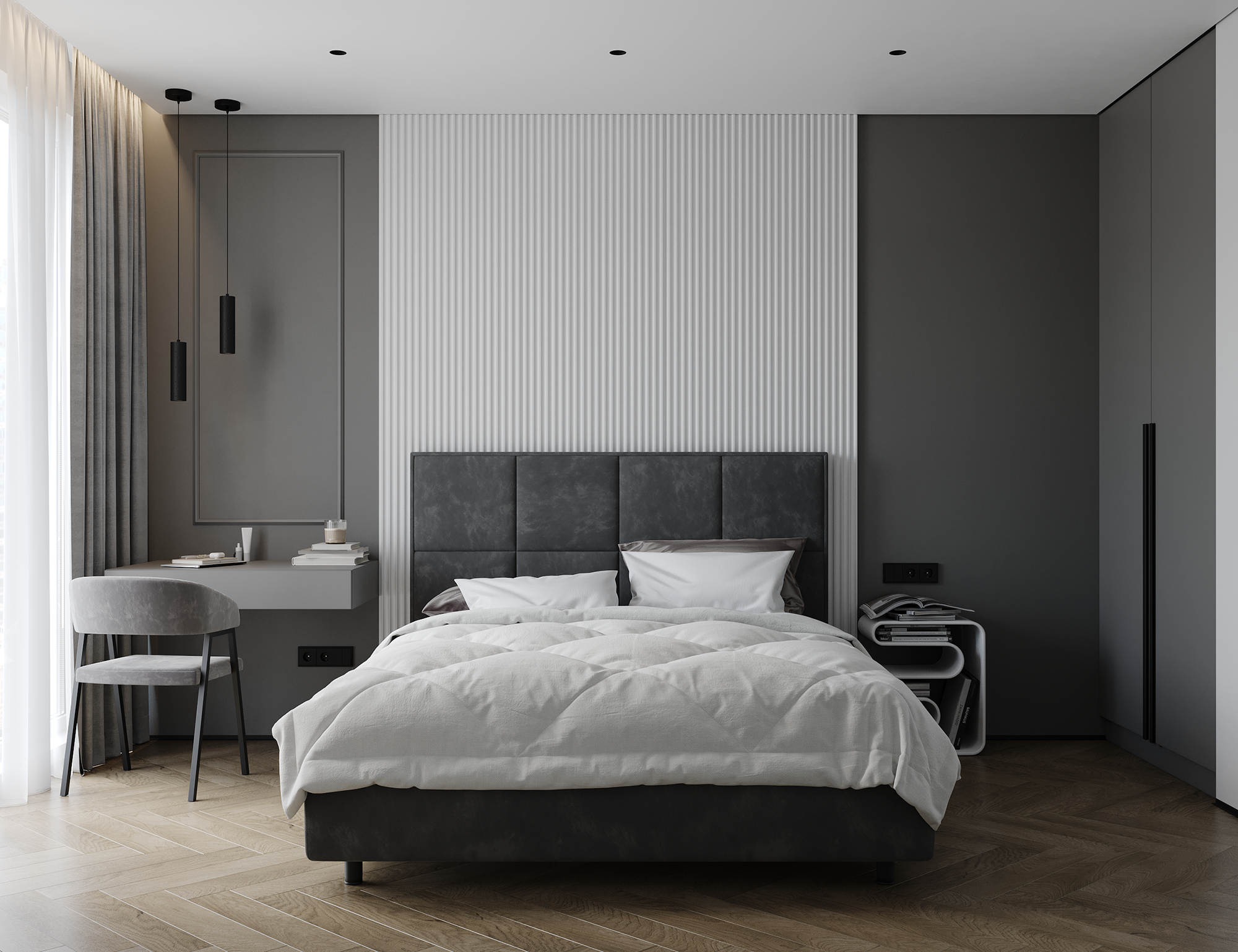 Muted Elegance Apartment. Dissirra — интерьерные 3D-визуализации. Фотореалистичные рендеры для дизайнеров и студий