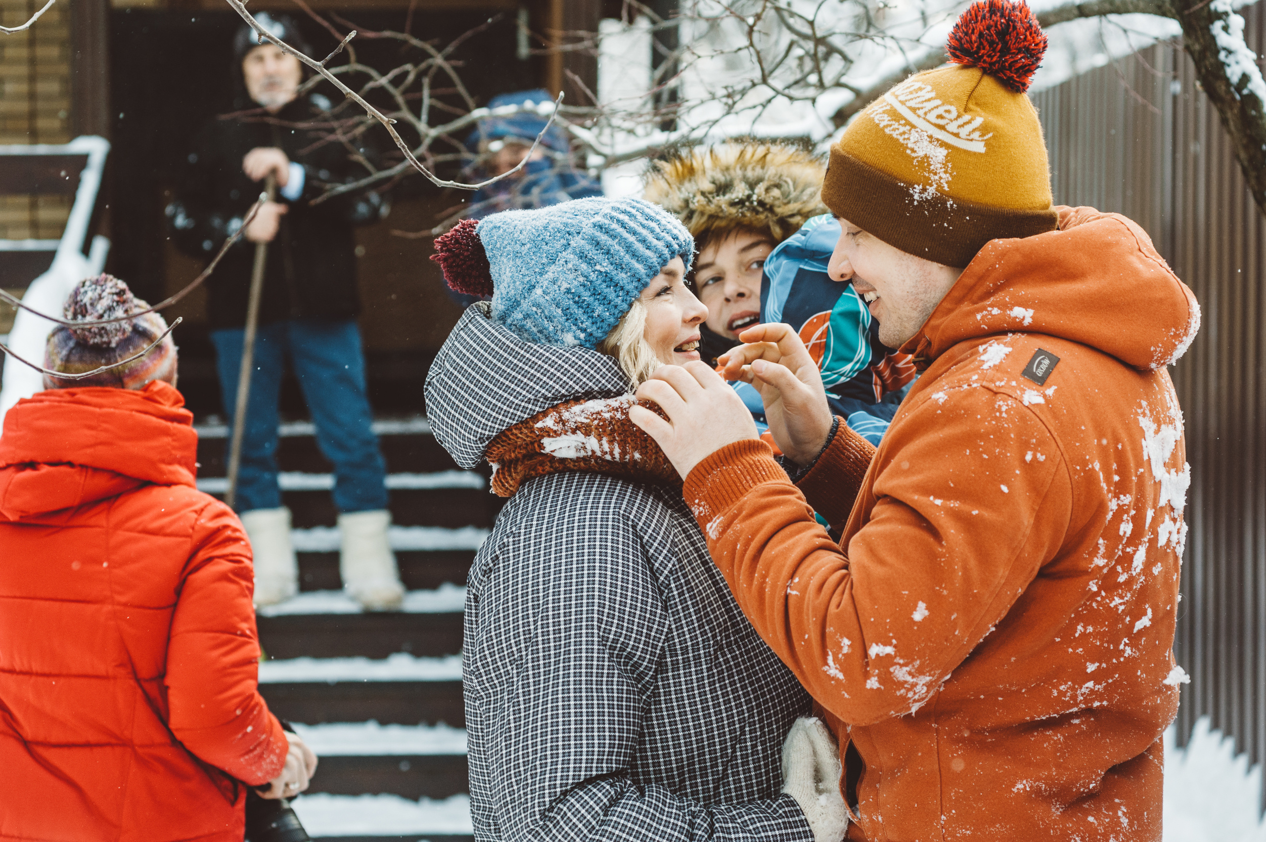 Рождественская семейная фотосессия в Подмосковье. Семейный фотограф в Москве Елена Снегирева