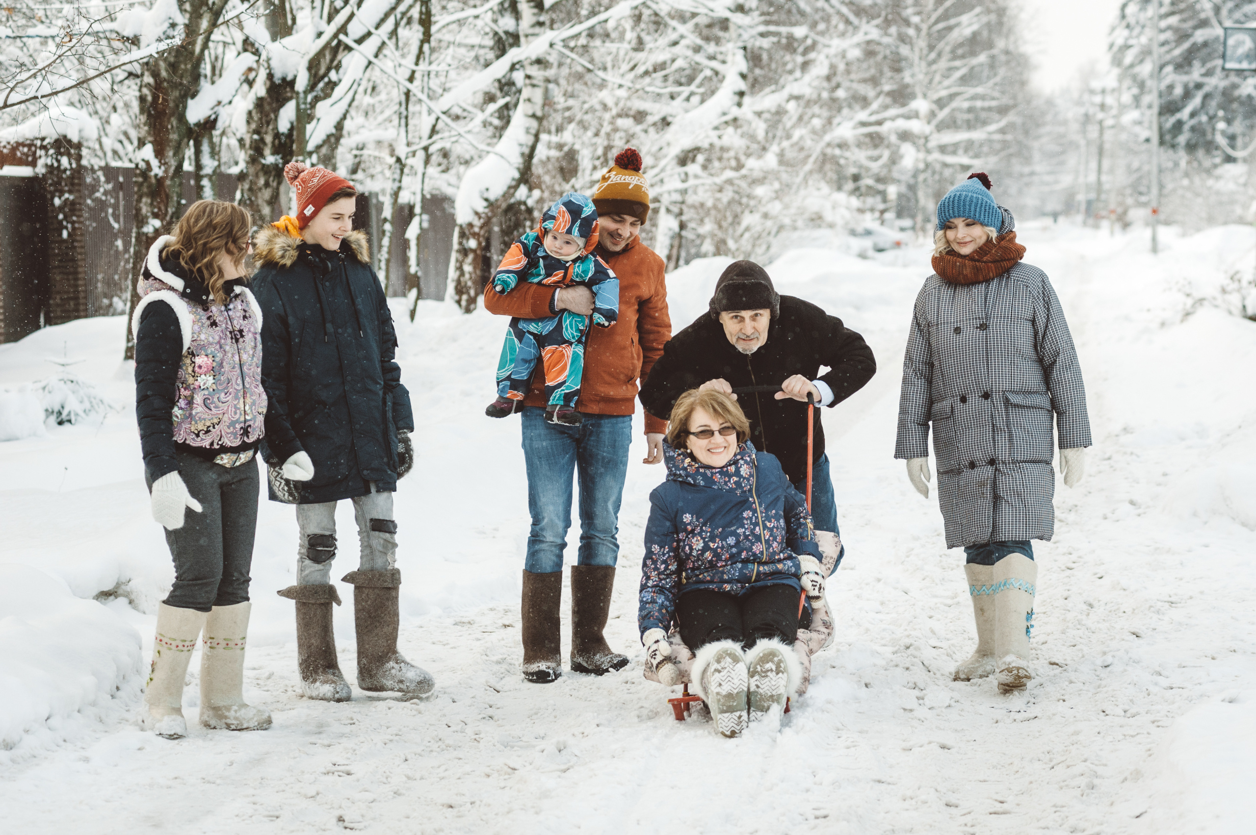 Рождественская семейная фотосессия в Подмосковье. Семейный фотограф в Москве Елена Снегирева