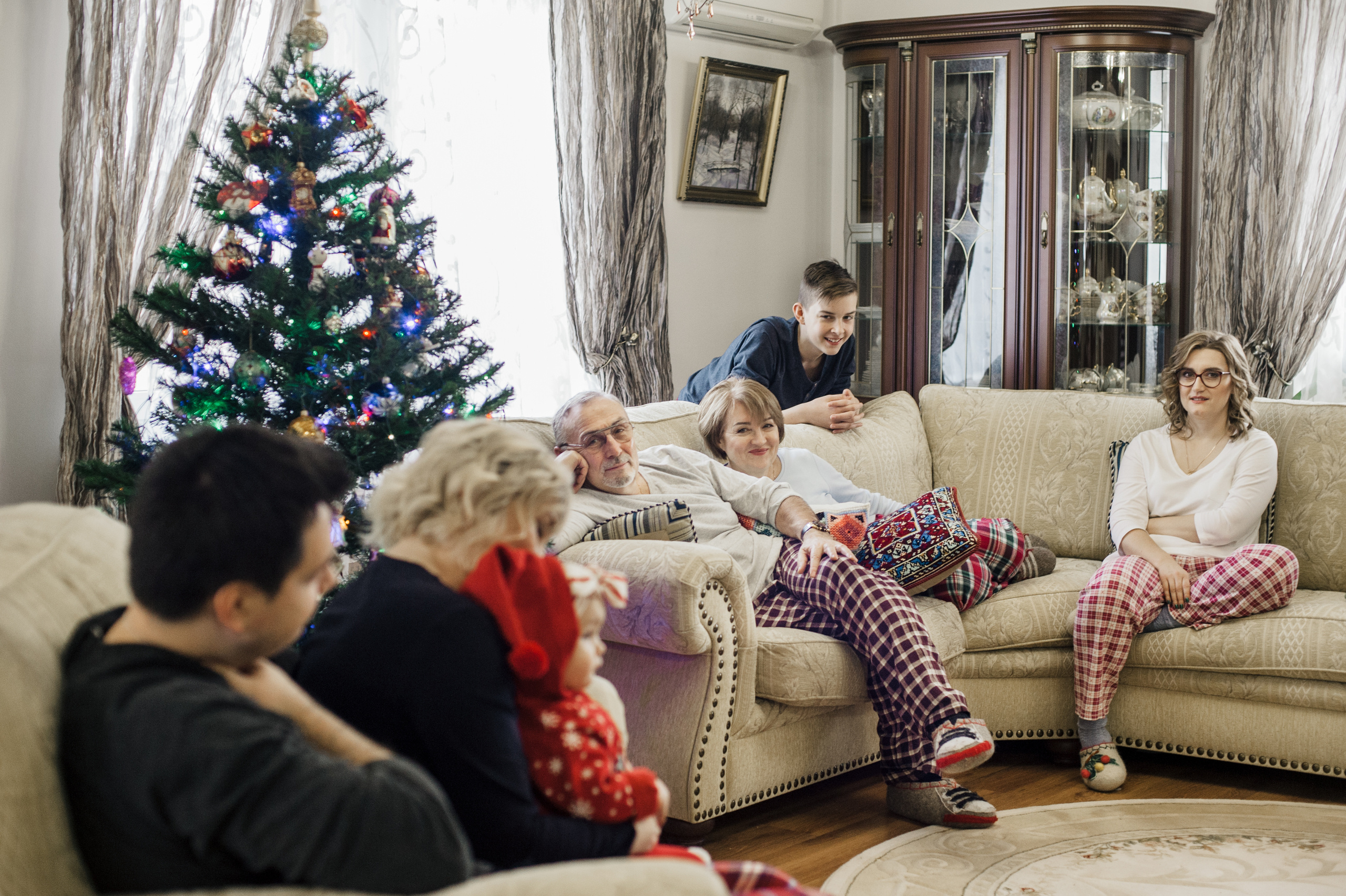 Рождественская семейная фотосессия в Подмосковье. Семейный фотограф в Москве Елена Снегирева