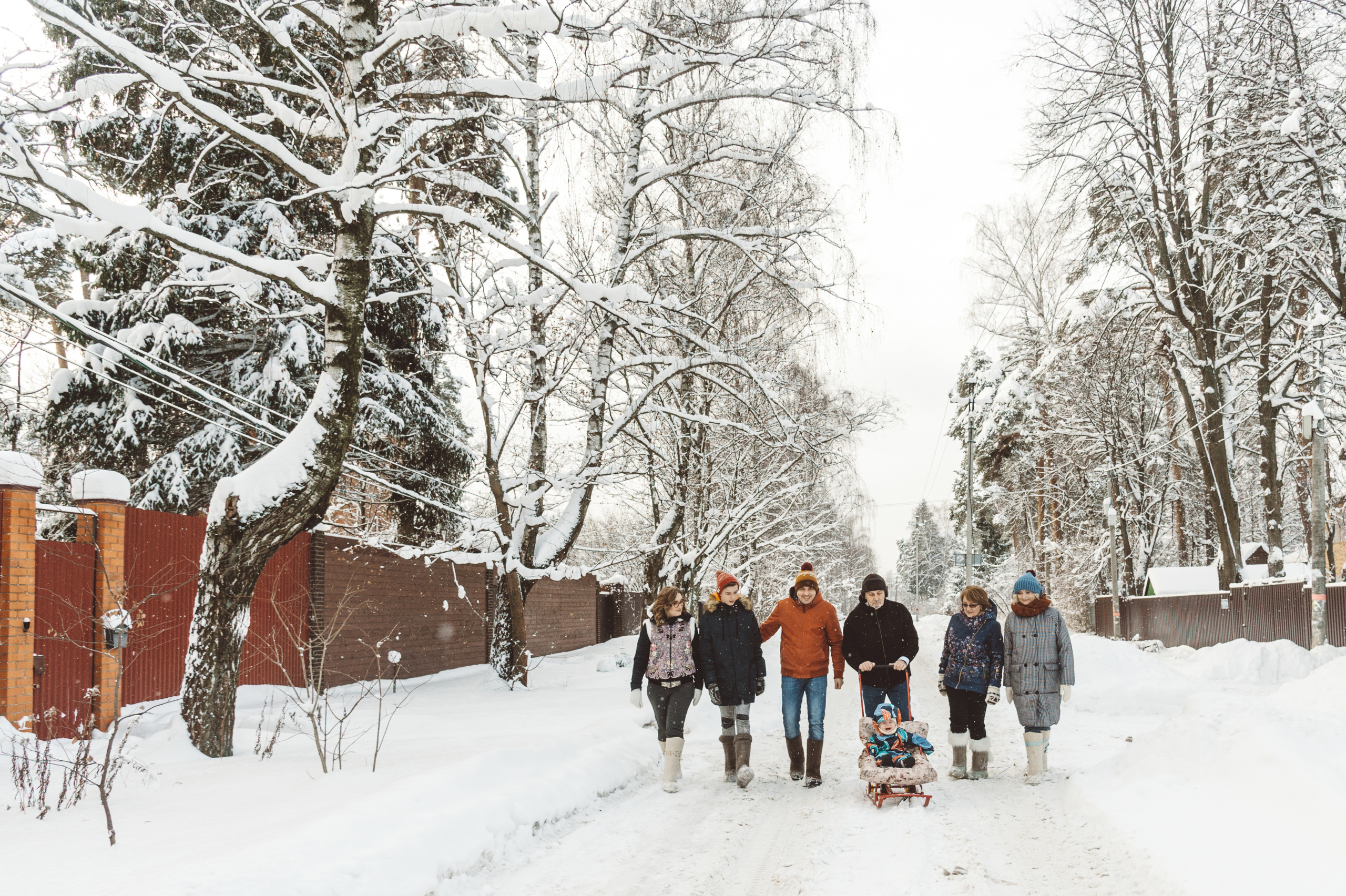 Рождественская семейная фотосессия в Подмосковье. Семейный фотограф в Москве Елена Снегирева