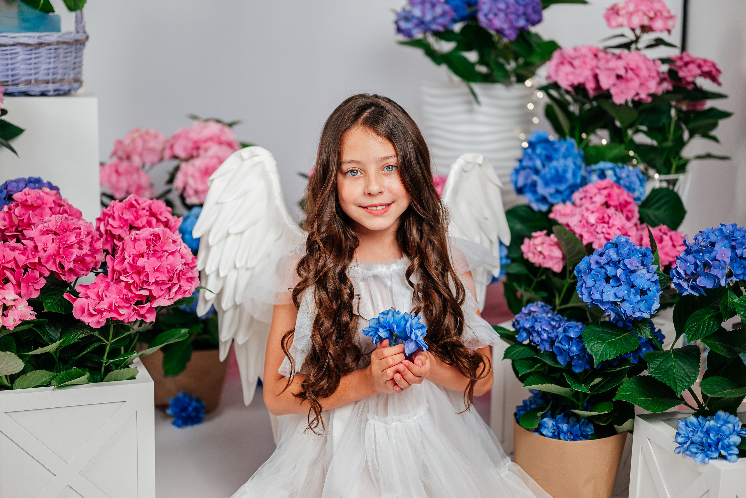 Вероника и гортензии. Семейный фотограф в Краснодаре