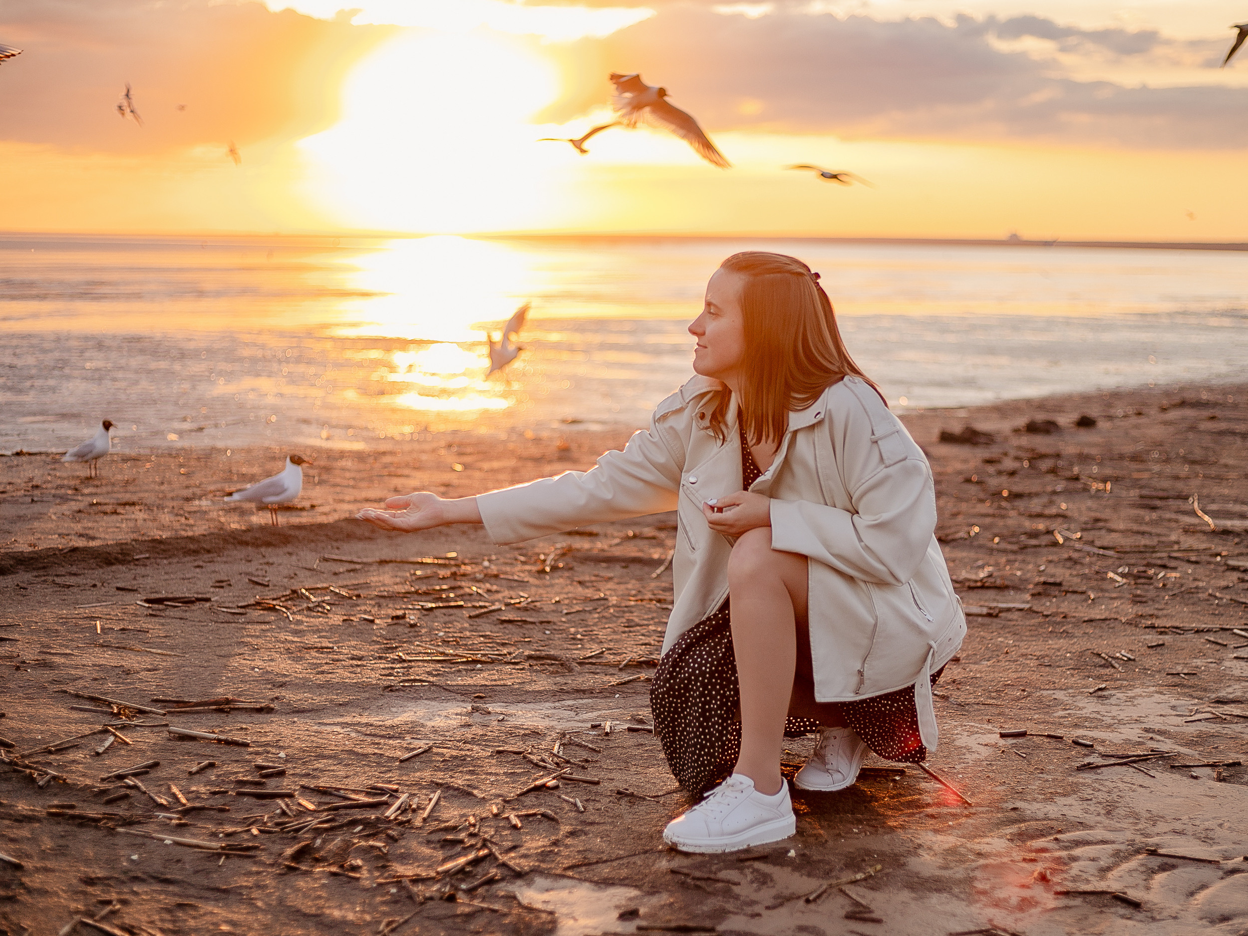 Seagull sunset dress. Home