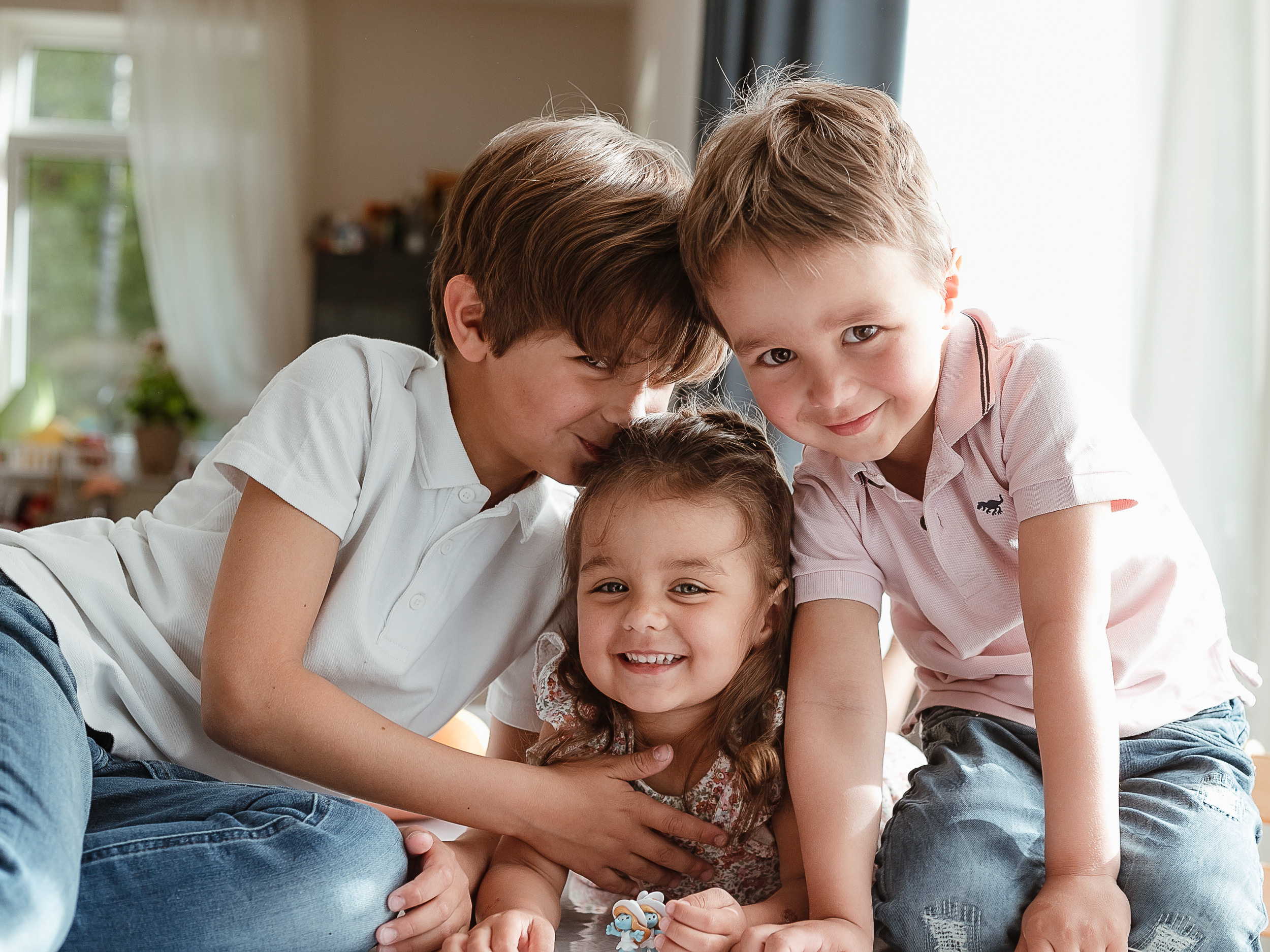 Sofia with brothers. Home