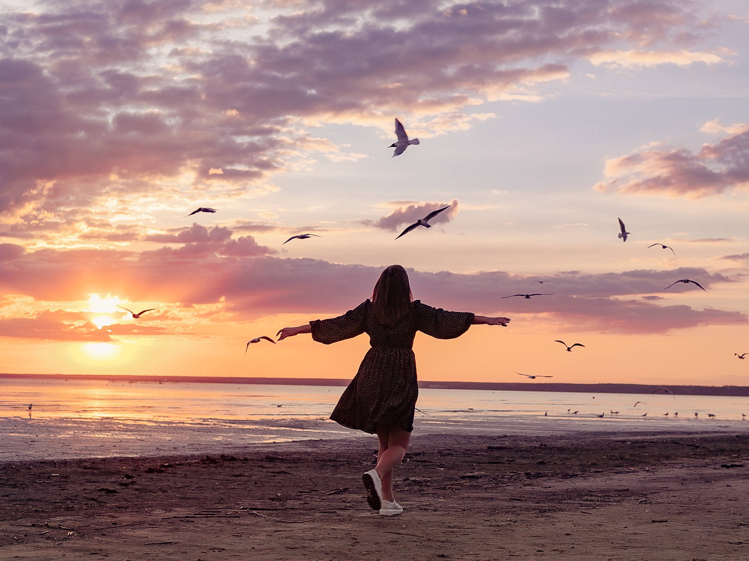 Seagull sunset dress. Home