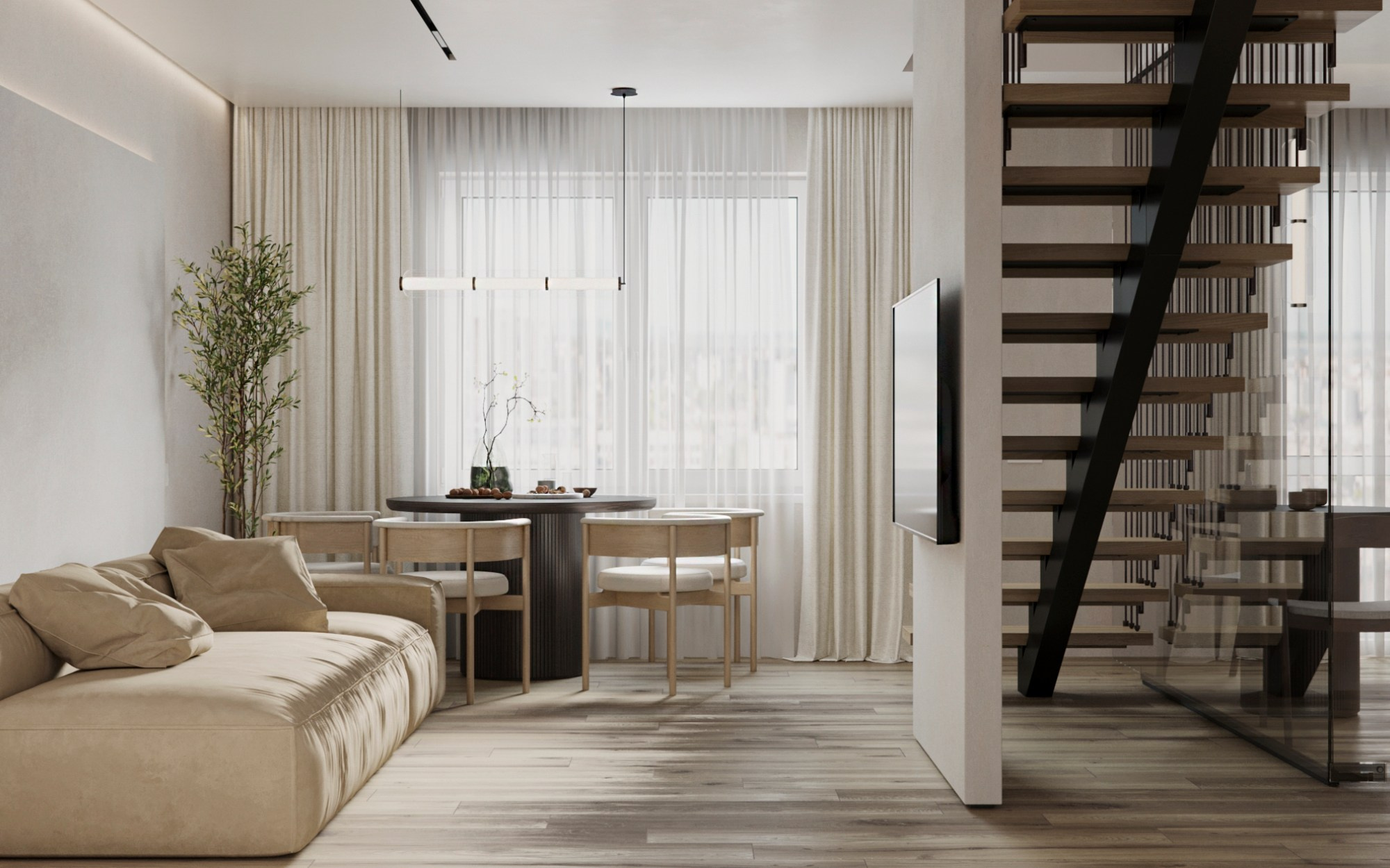 Дизайн интерьера двухуровневой квартиры Алена Родкевич. Студия интерьерного дизайна