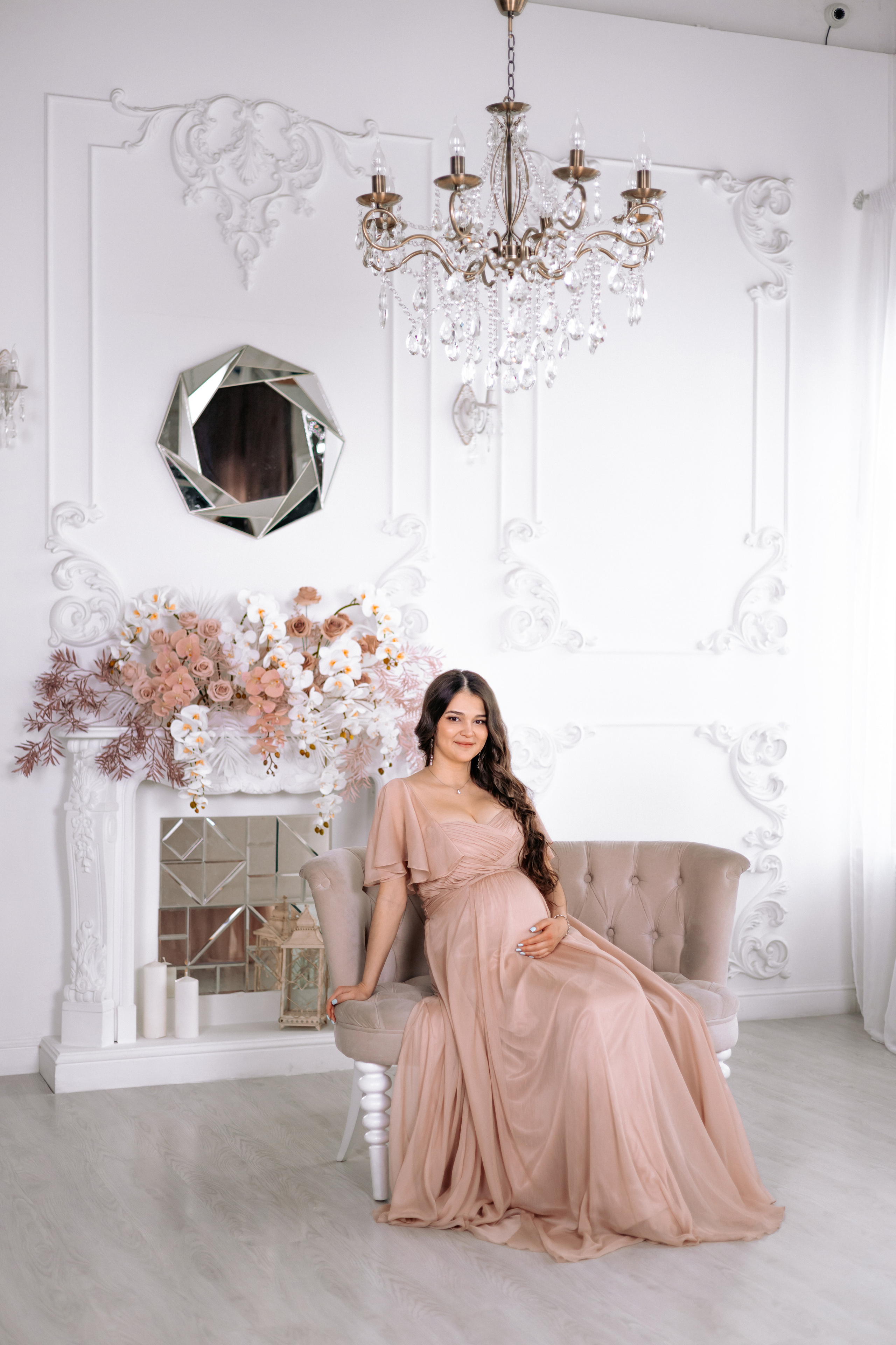 Пудровое шифоновое платье на прокат в Казани. Профессиональный Фотограф в Казани Яна Забелина