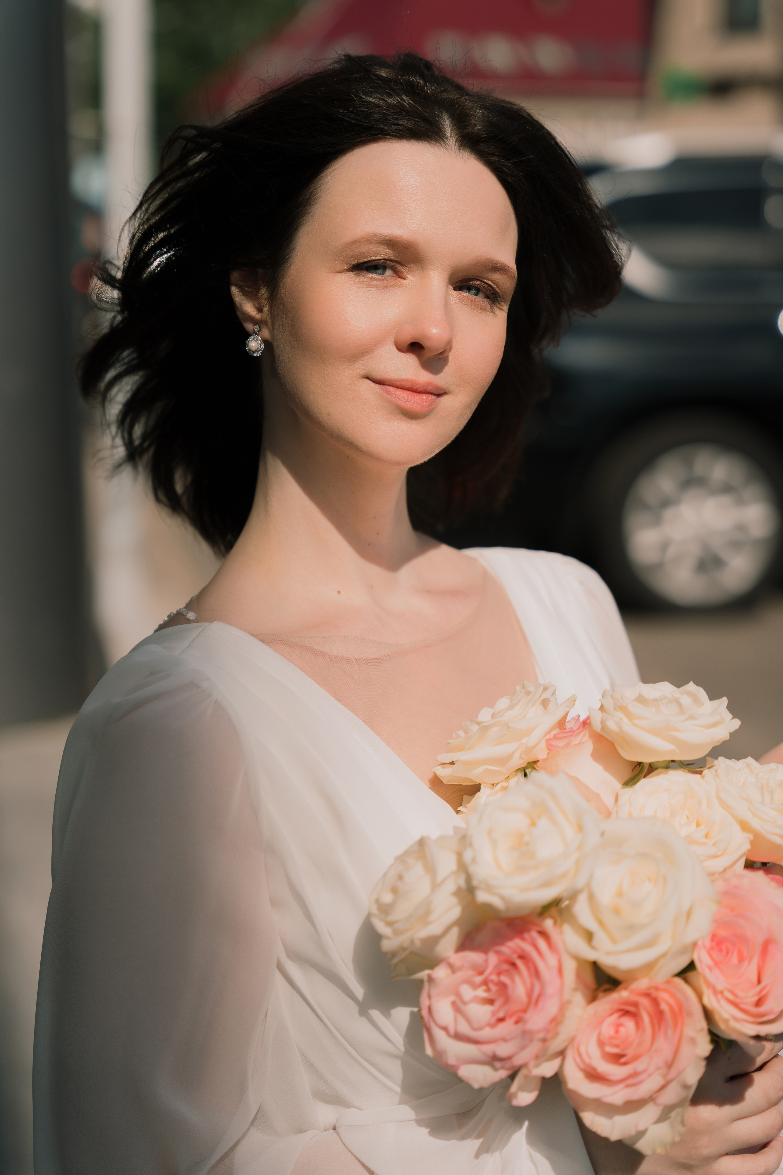 Свадебная фотосессия на берегу реки в Архангельске