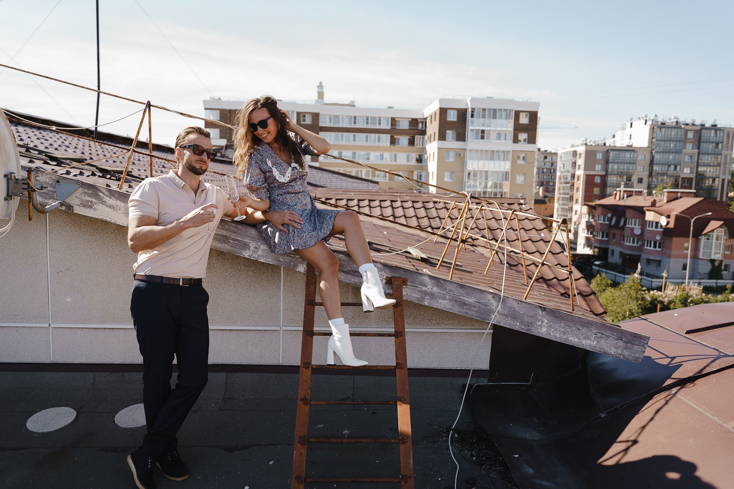 Лавстори съемка на крыше в Архангельске