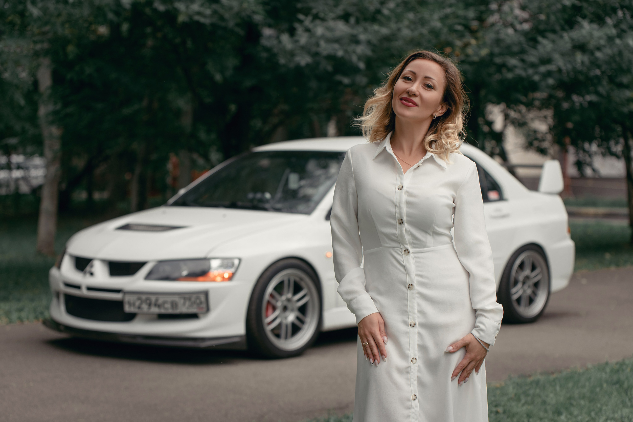 Mitsubishi Lancer Evolution IIX white. DeLorein