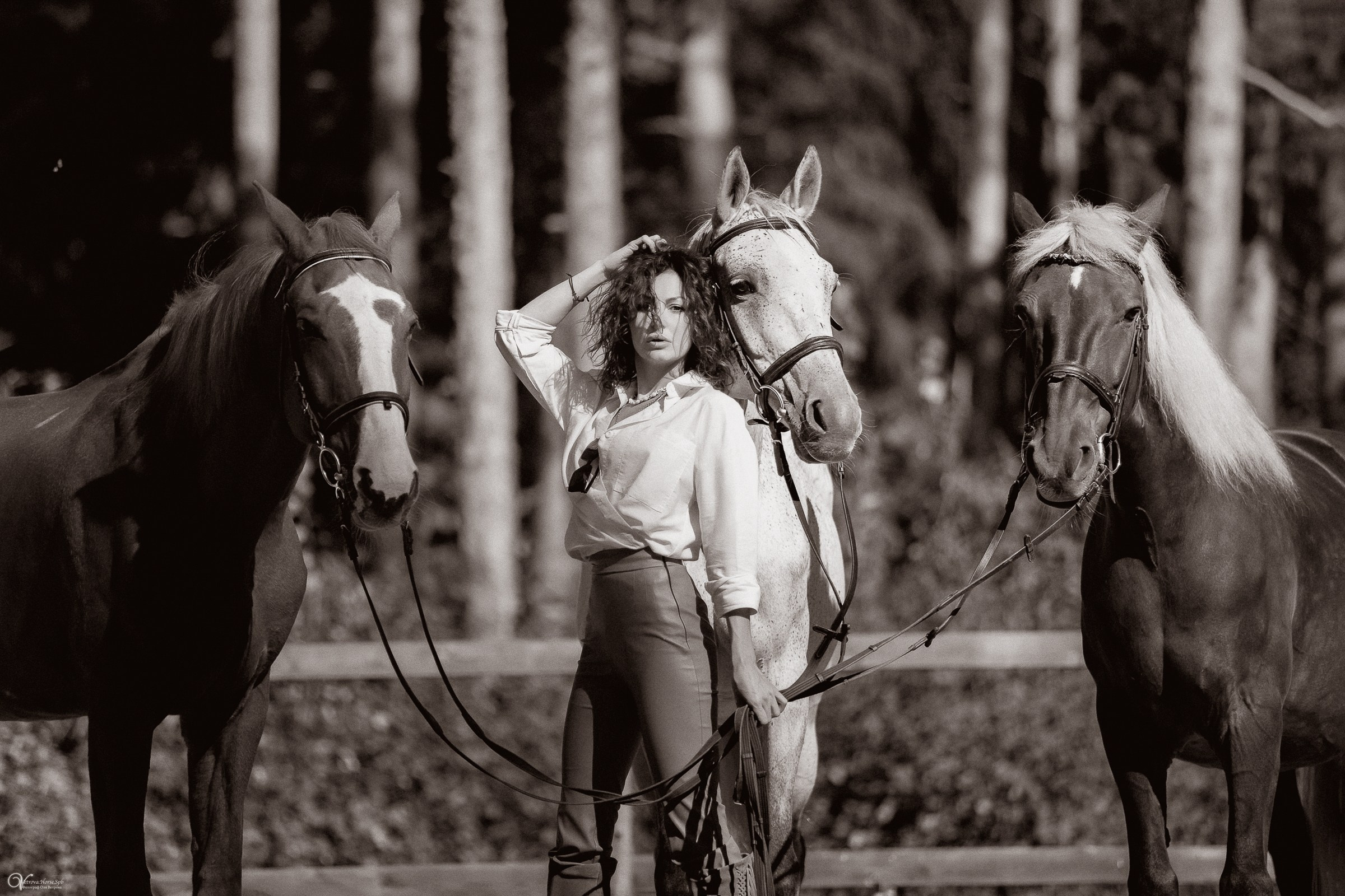 Фотосессия с лошадьми в кантри стиле. Фотограф женский и мужской портрет Санкт-Петербург