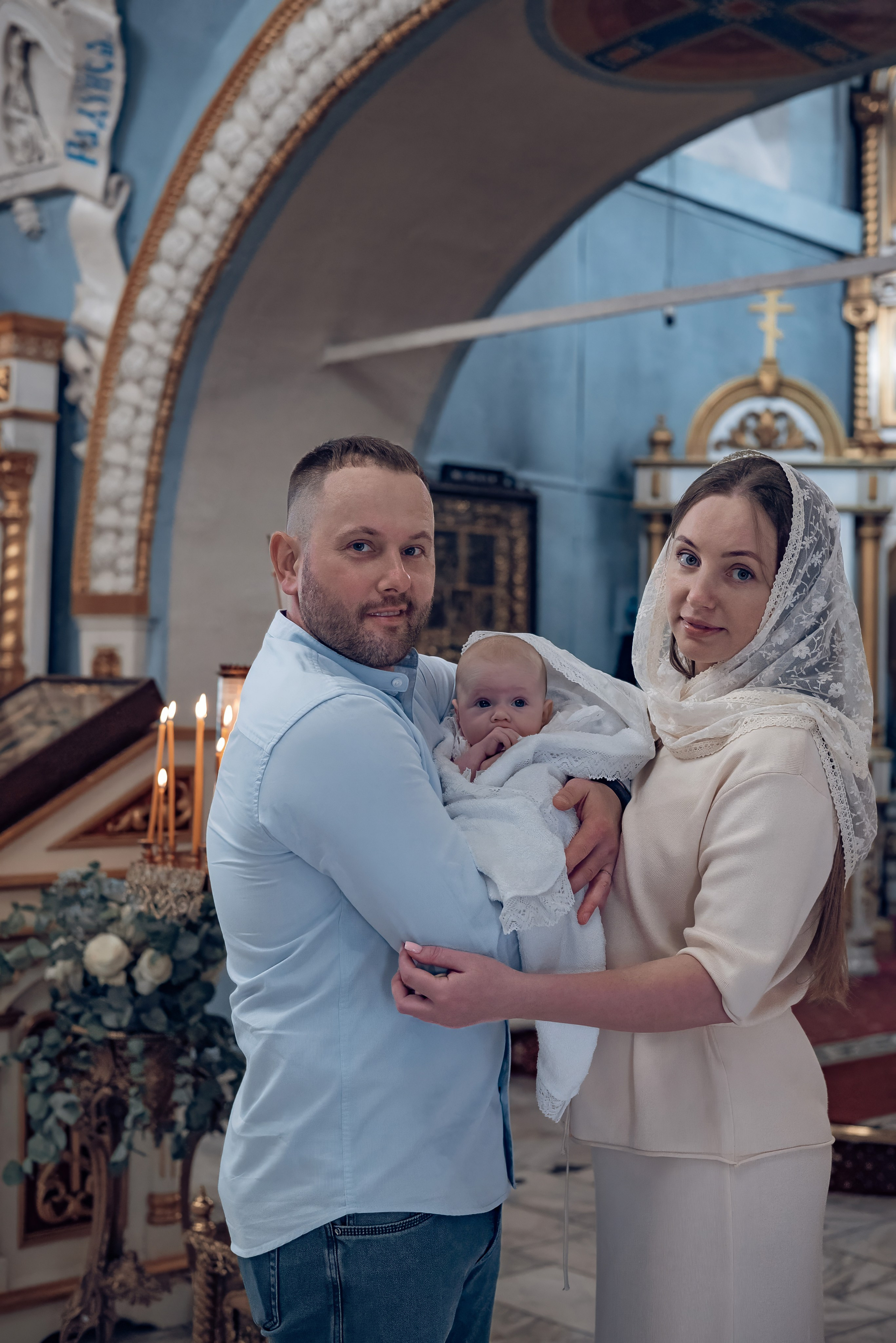 Крещение Аглайи в Покровском кафедральном соборе. Фотографы крещения/венчания  Красноярск Татьяна и Вячеслав Переваловы