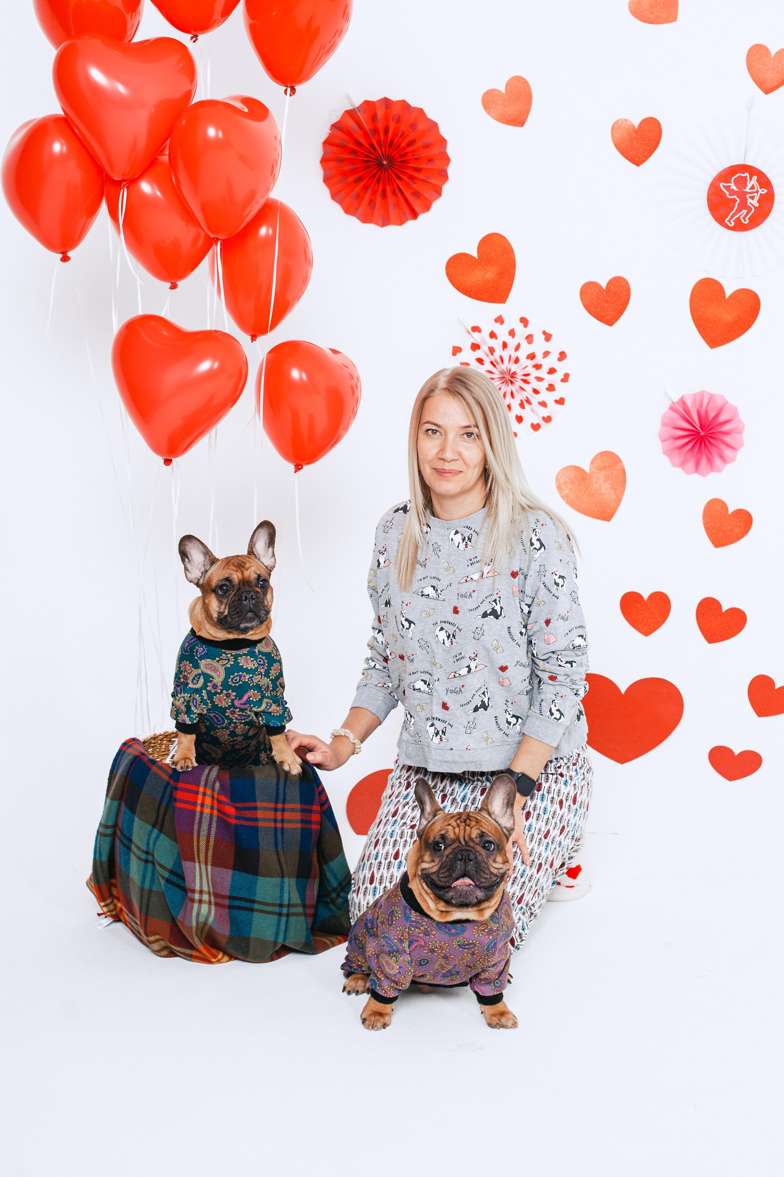 Пижамная вечеринка французских бульдогов и их хозяев. Фотограф-анималист Татьяна Степанова