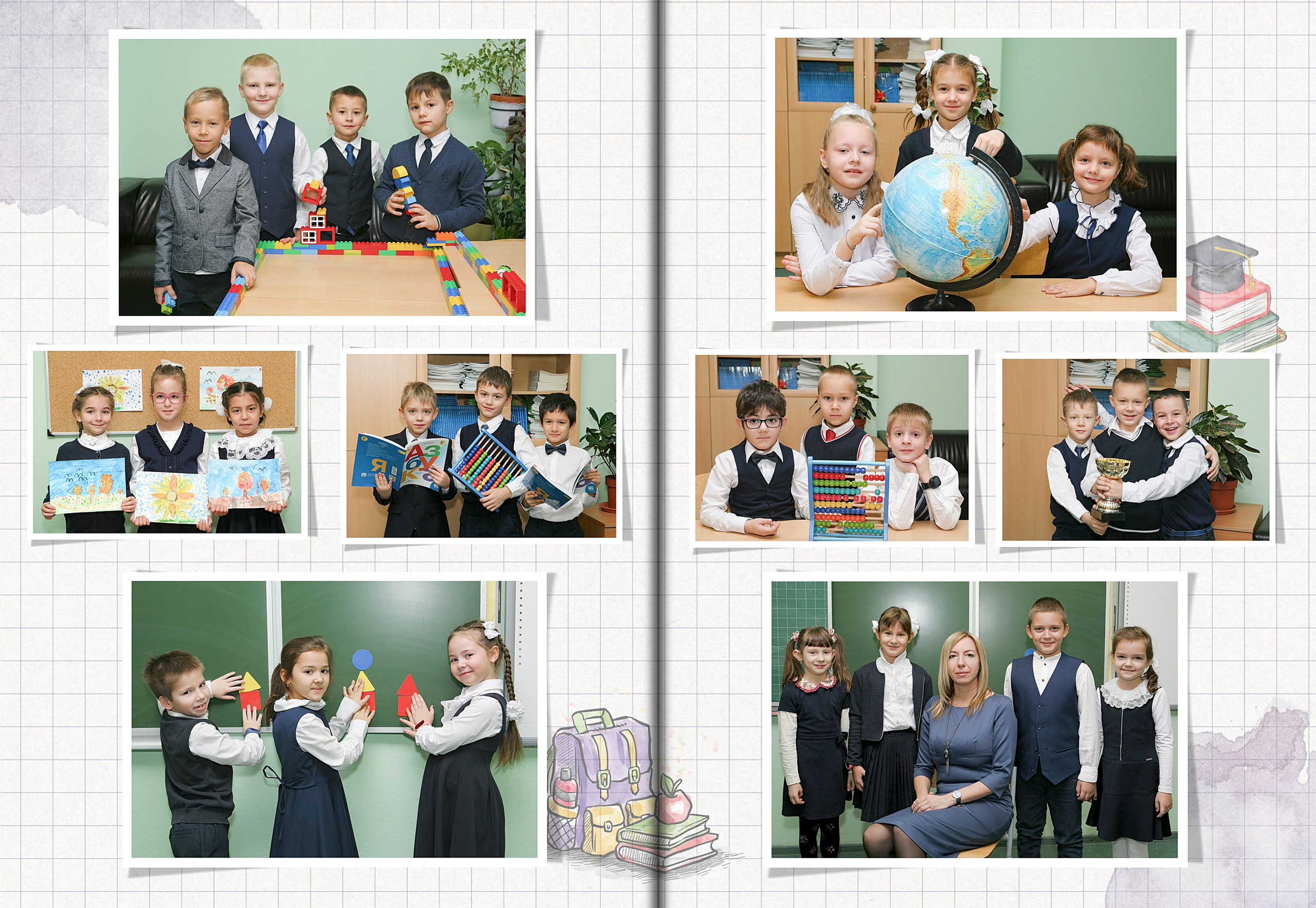 Фото с одноклассниками сделан профессиональным фотографом КидсФото