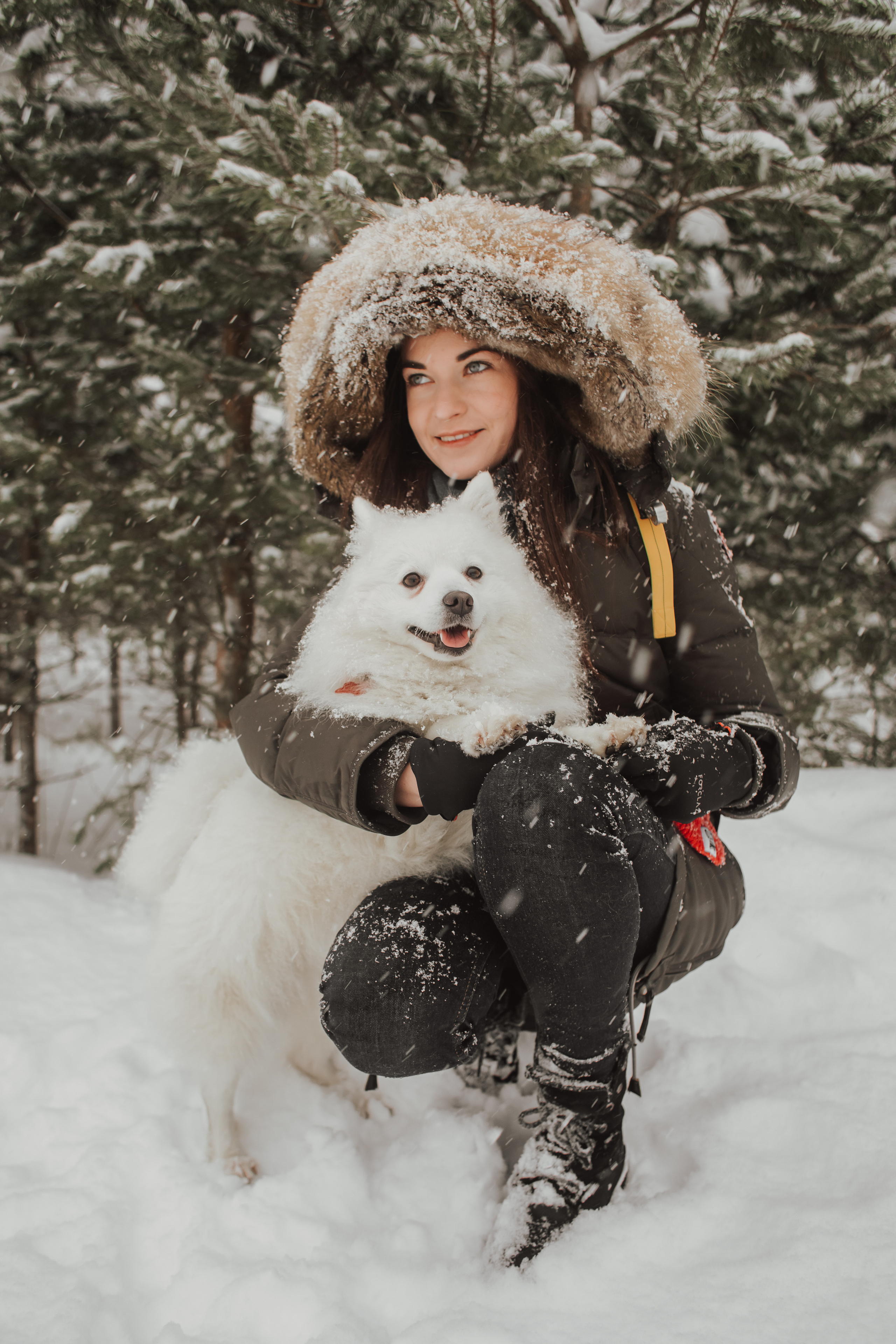 Зимняя прогулка с любимцем. Семейный фотограф в Санкт-Петербурге Ева Маркова
