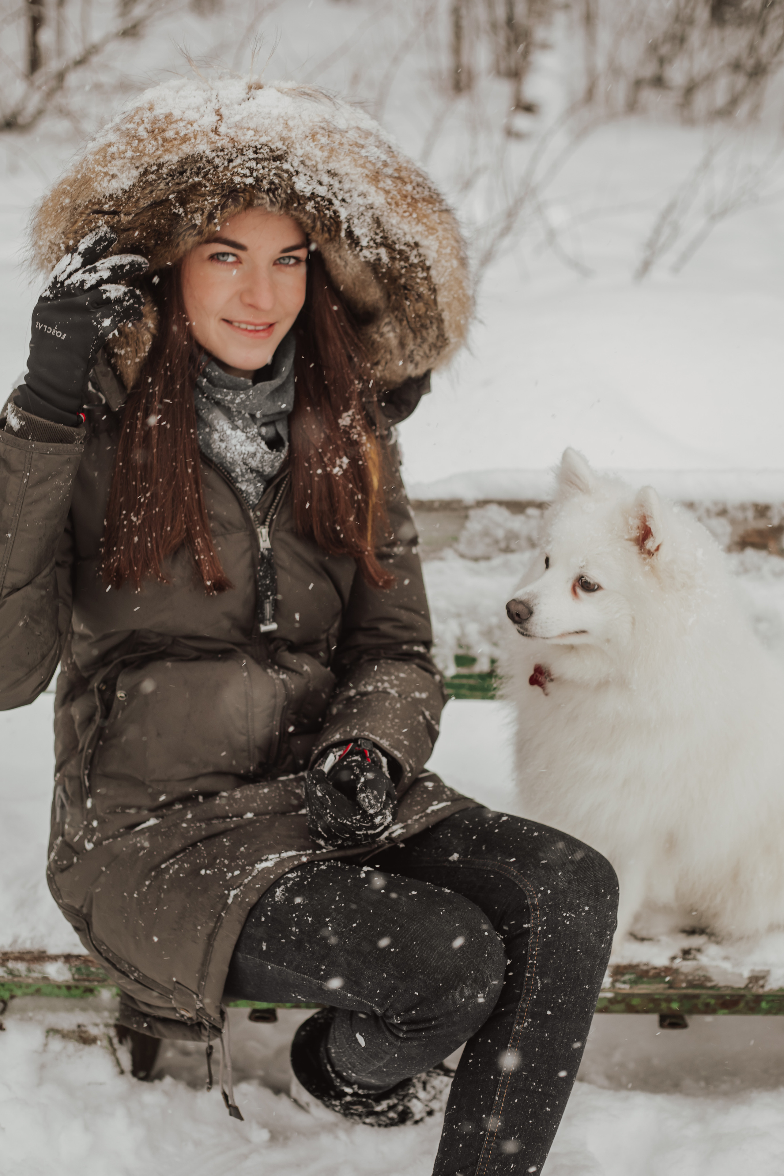 Зимняя прогулка с любимцем. Семейный фотограф в Санкт-Петербурге Ева Маркова