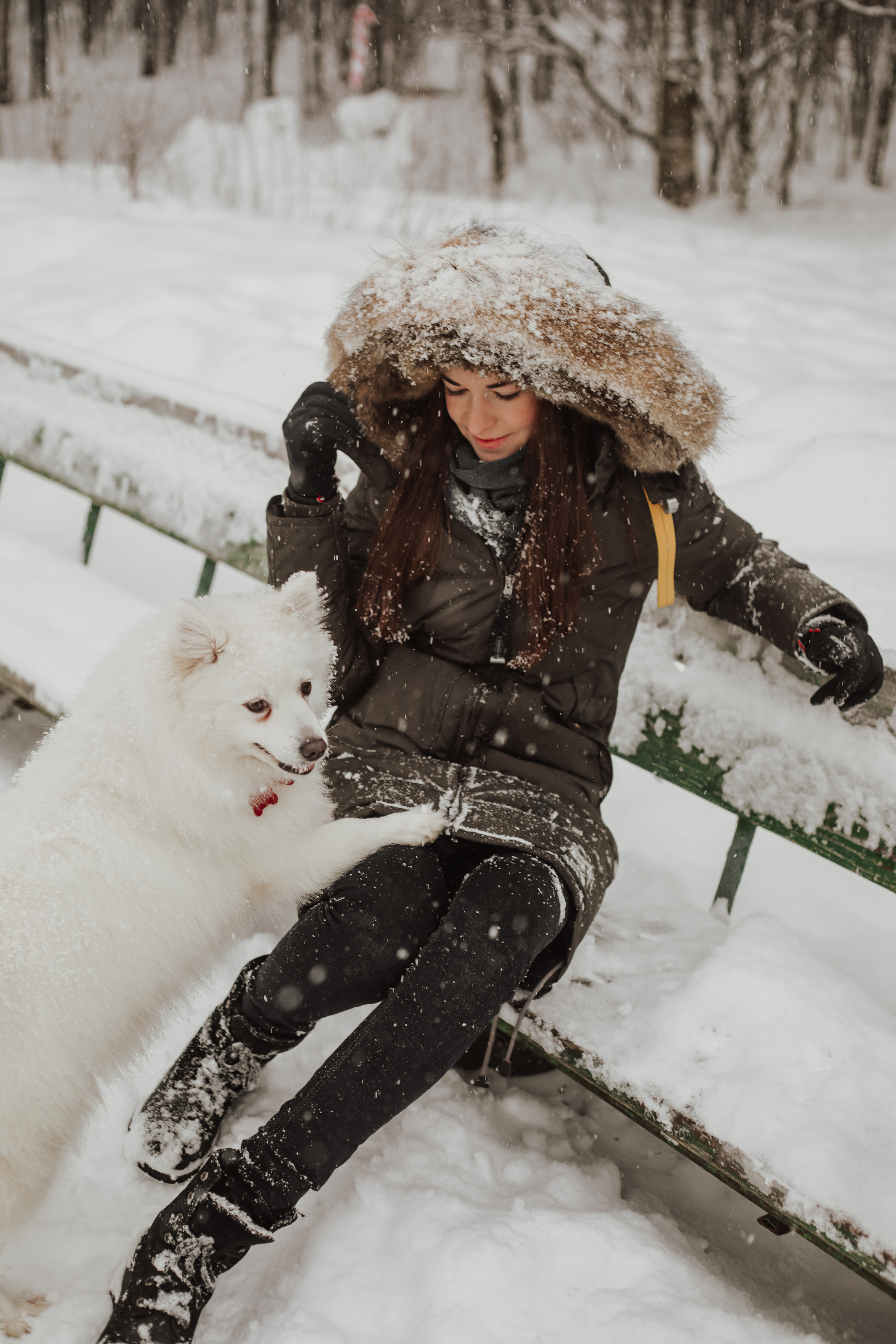 Зимняя прогулка с любимцем. Семейный фотограф в Санкт-Петербурге Ева Маркова