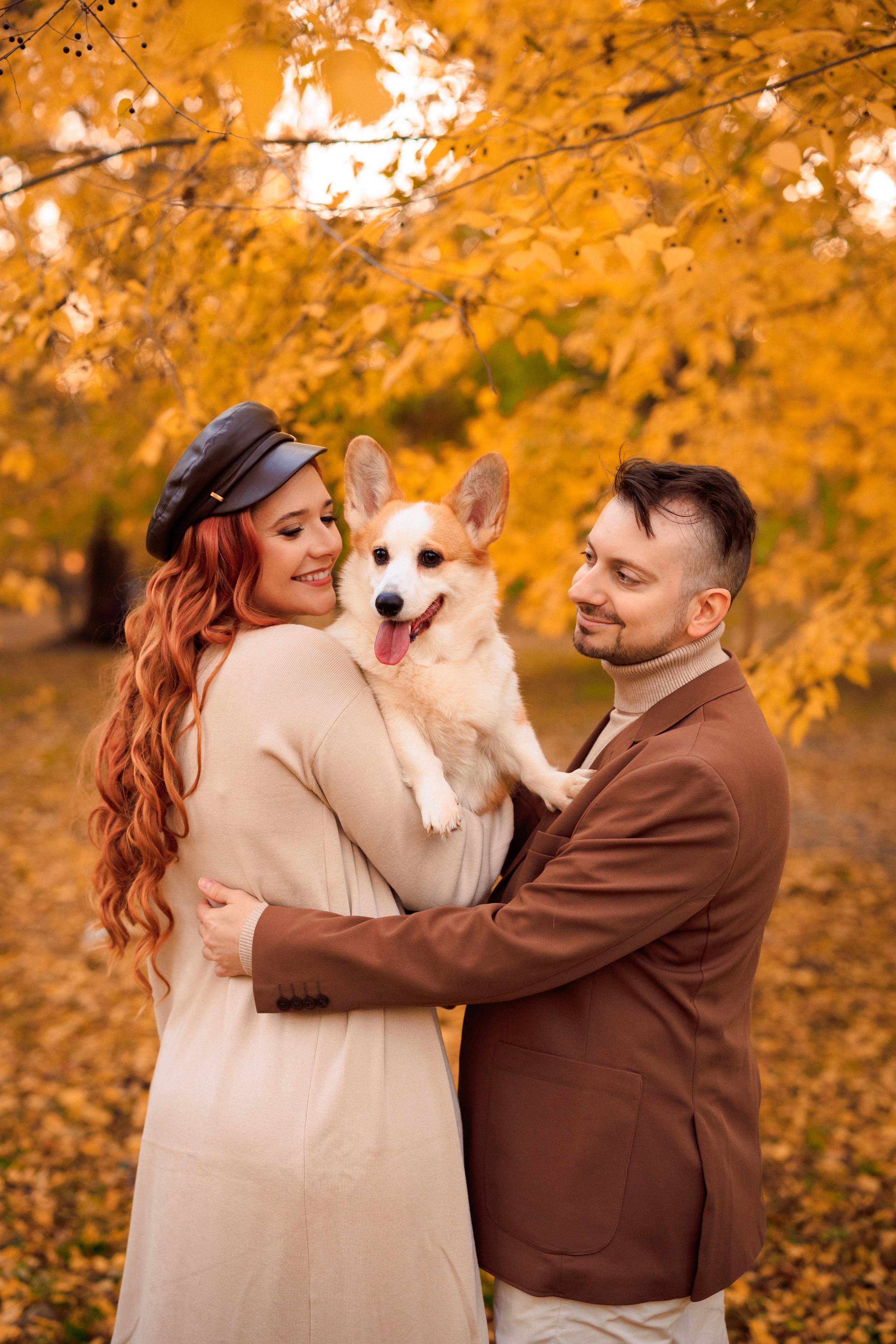 Осенняя семейная фотосессия в парке с Корги. Семейный и детский фотограф в Краснодаре Анна Трашкова