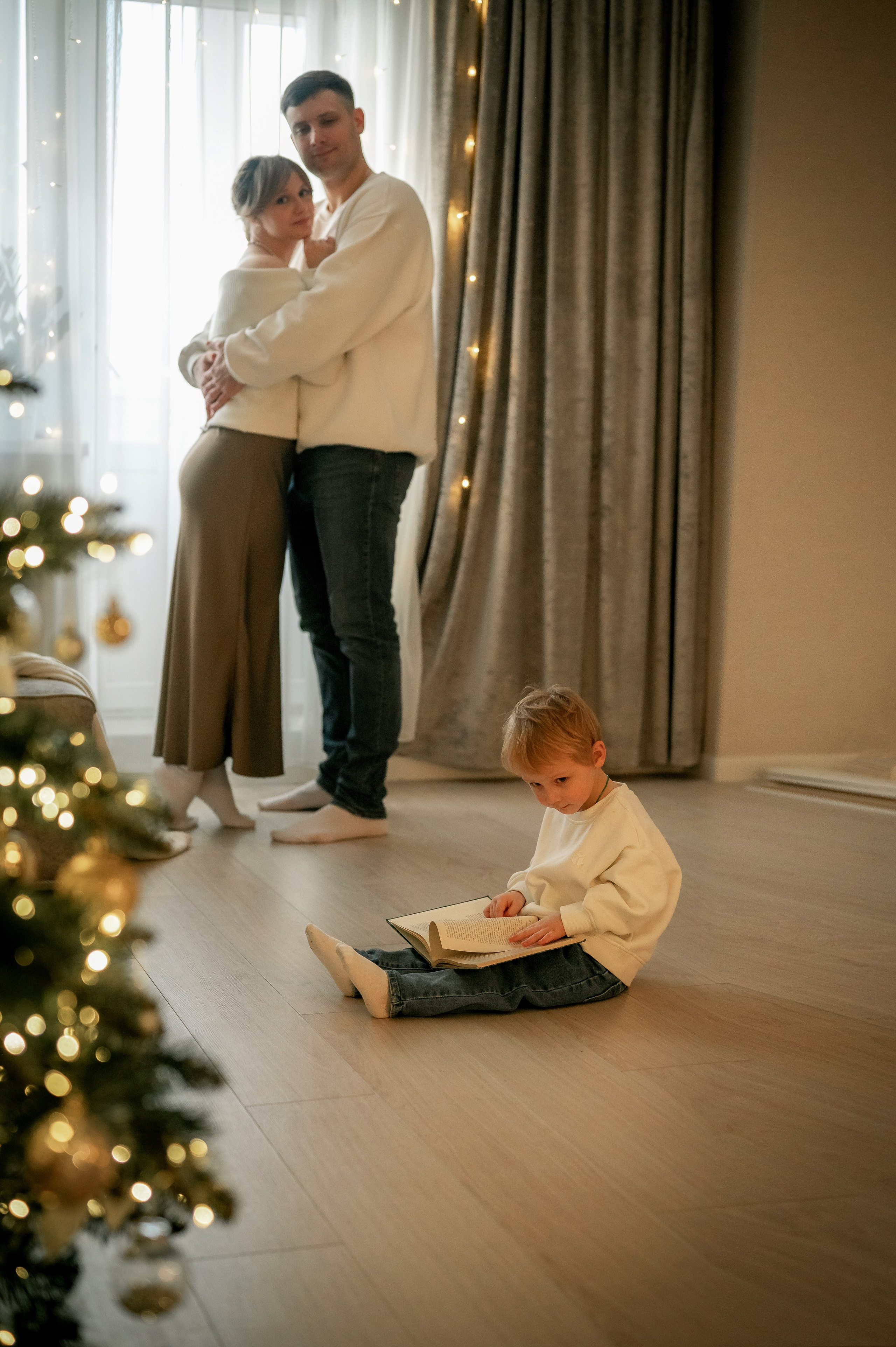 Домашняя новогодняя фотосессия. Фотограф новорождённых, семейный, школьный в городе Калуге Евгения