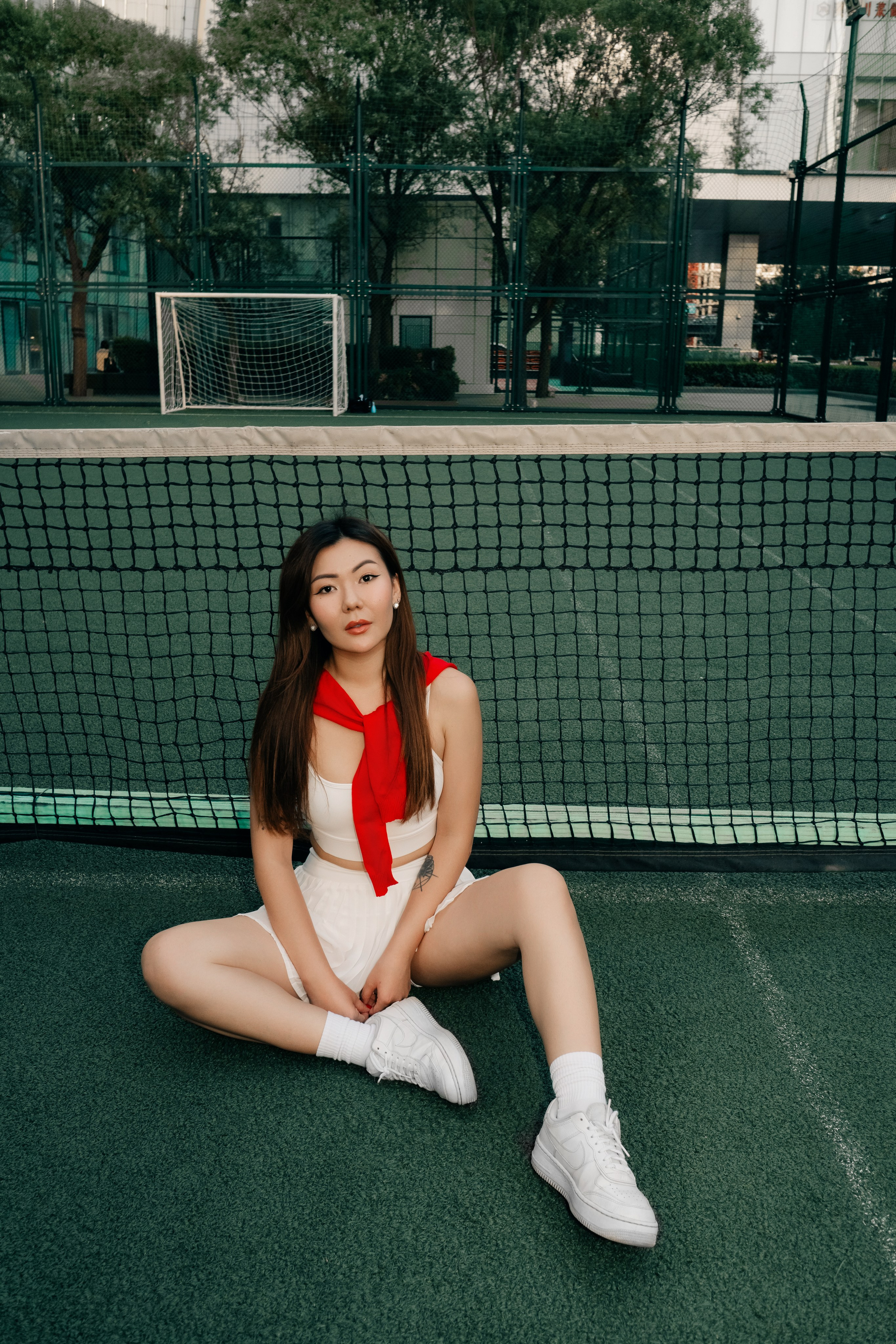 On the tennis court
