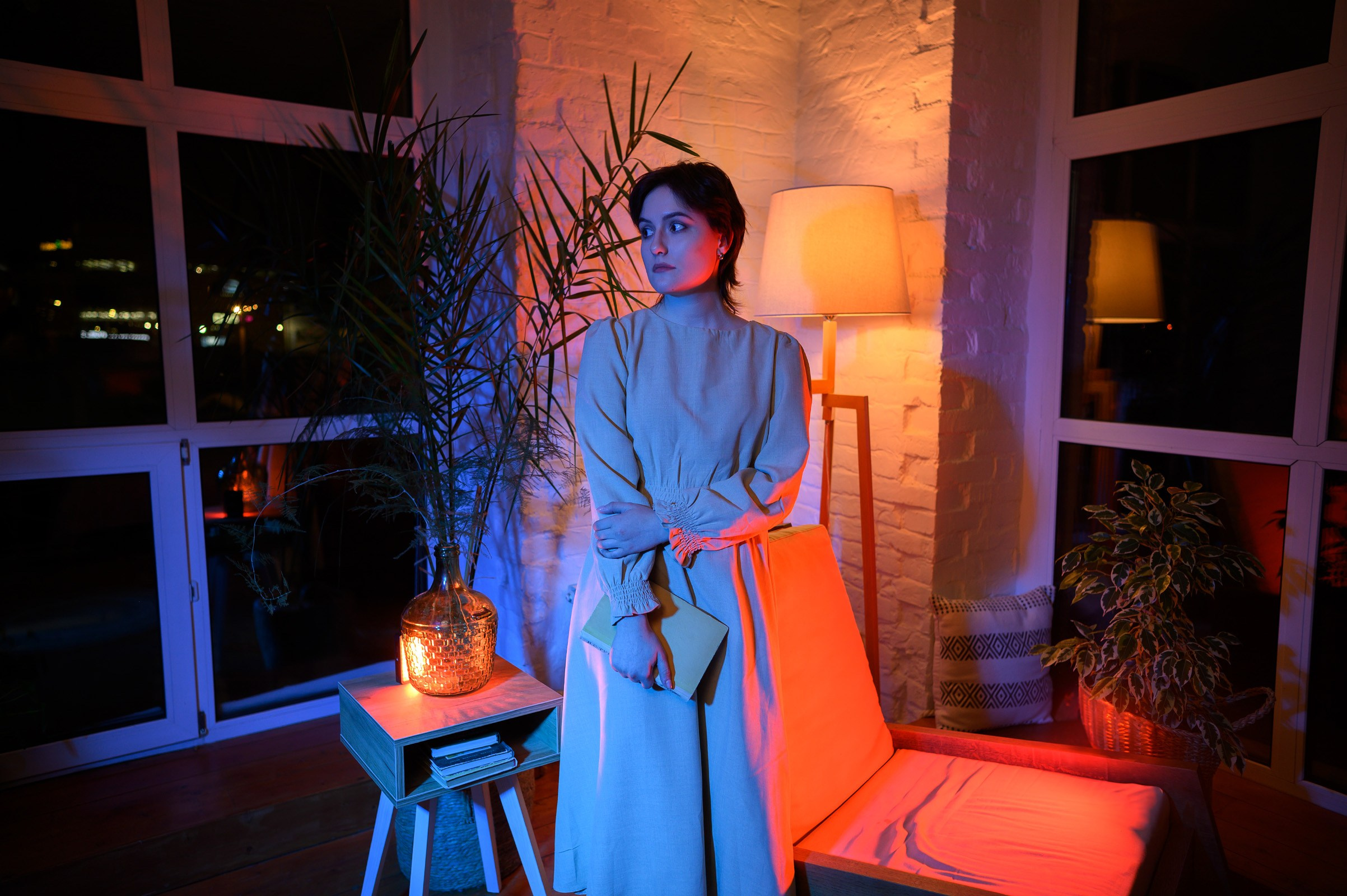 Фотосессия с цветным RGB светом