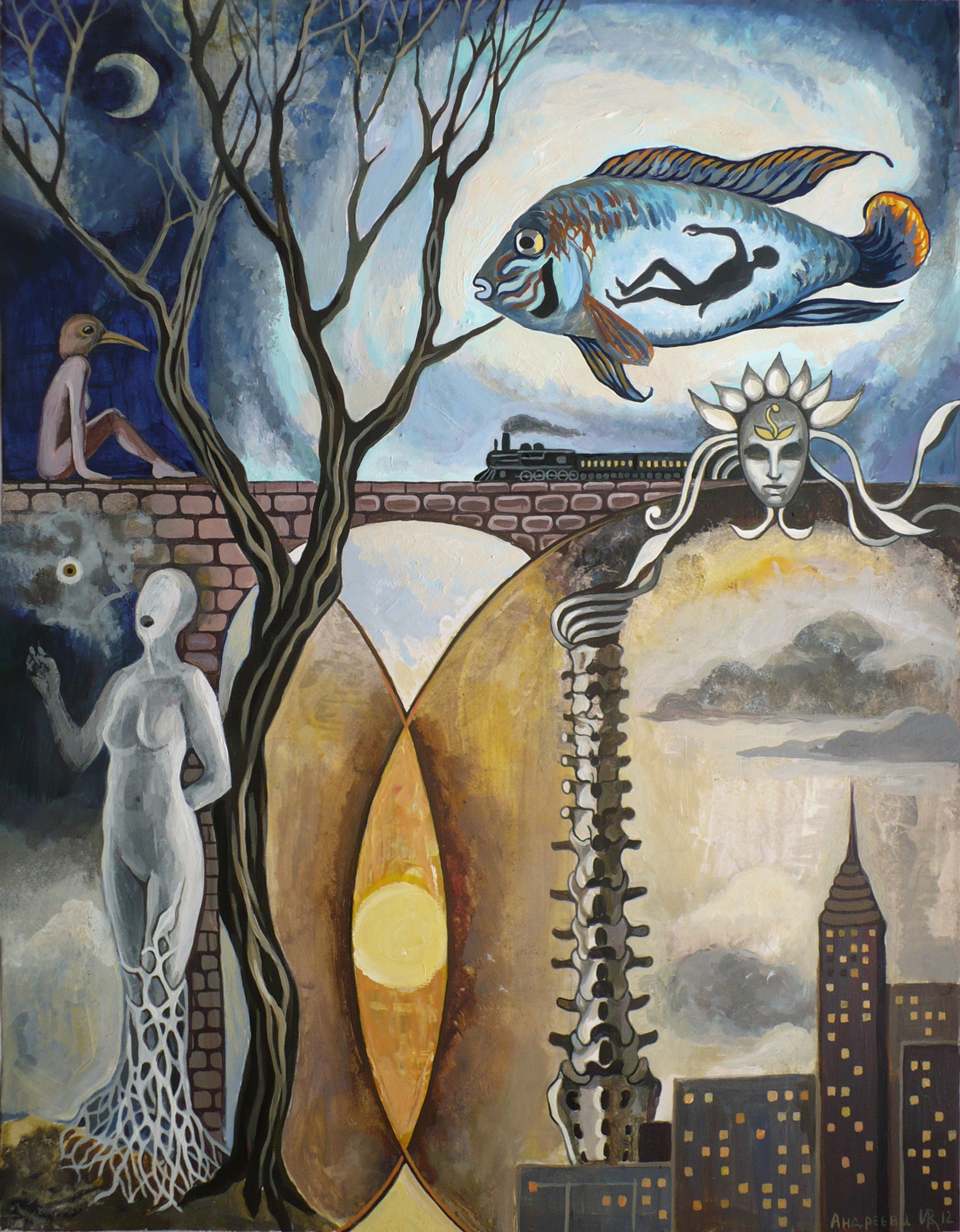 Водоворот. Акрил, бумага 40х51. Год 2012.