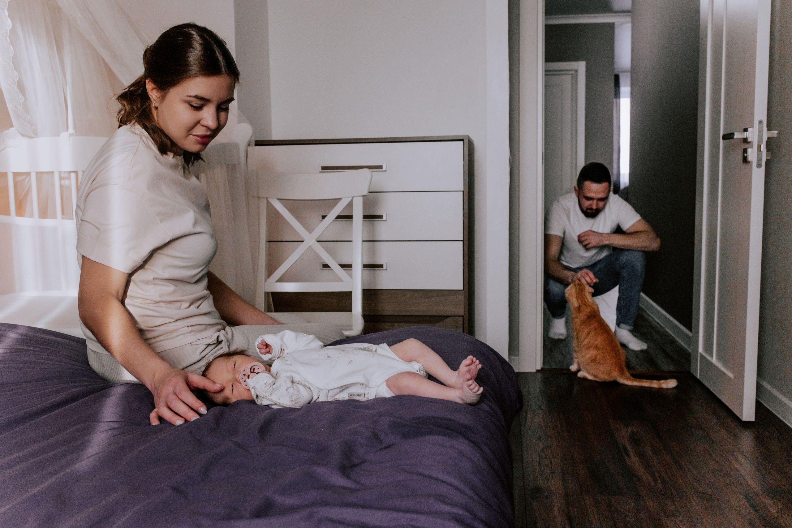 Домашняя съёмка с новорожденным в Тюмени. Фотограф Шелудкова Яна, город Тюмень