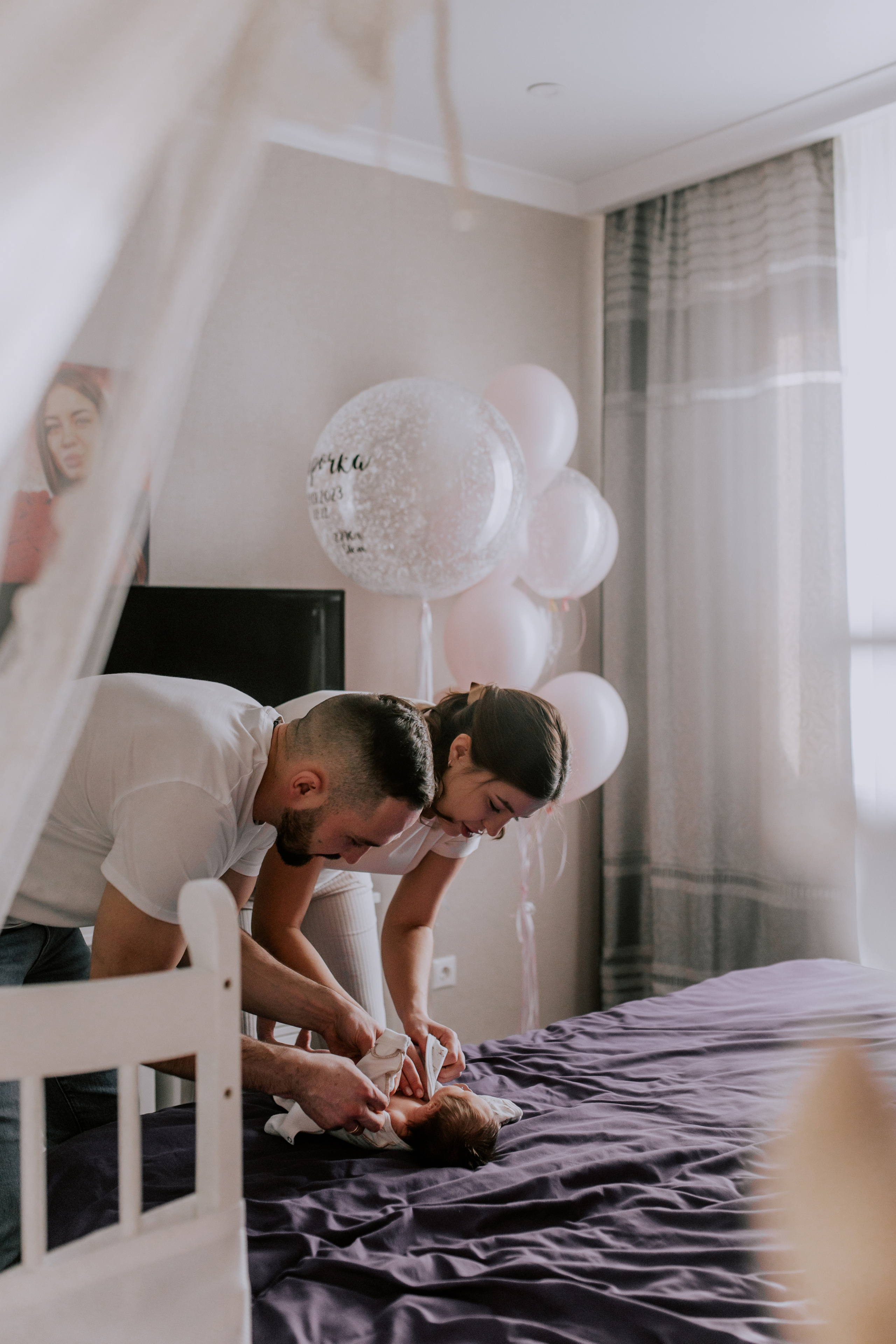 Домашняя съёмка с новорожденным в Тюмени. Фотограф Шелудкова Яна, город Тюмень