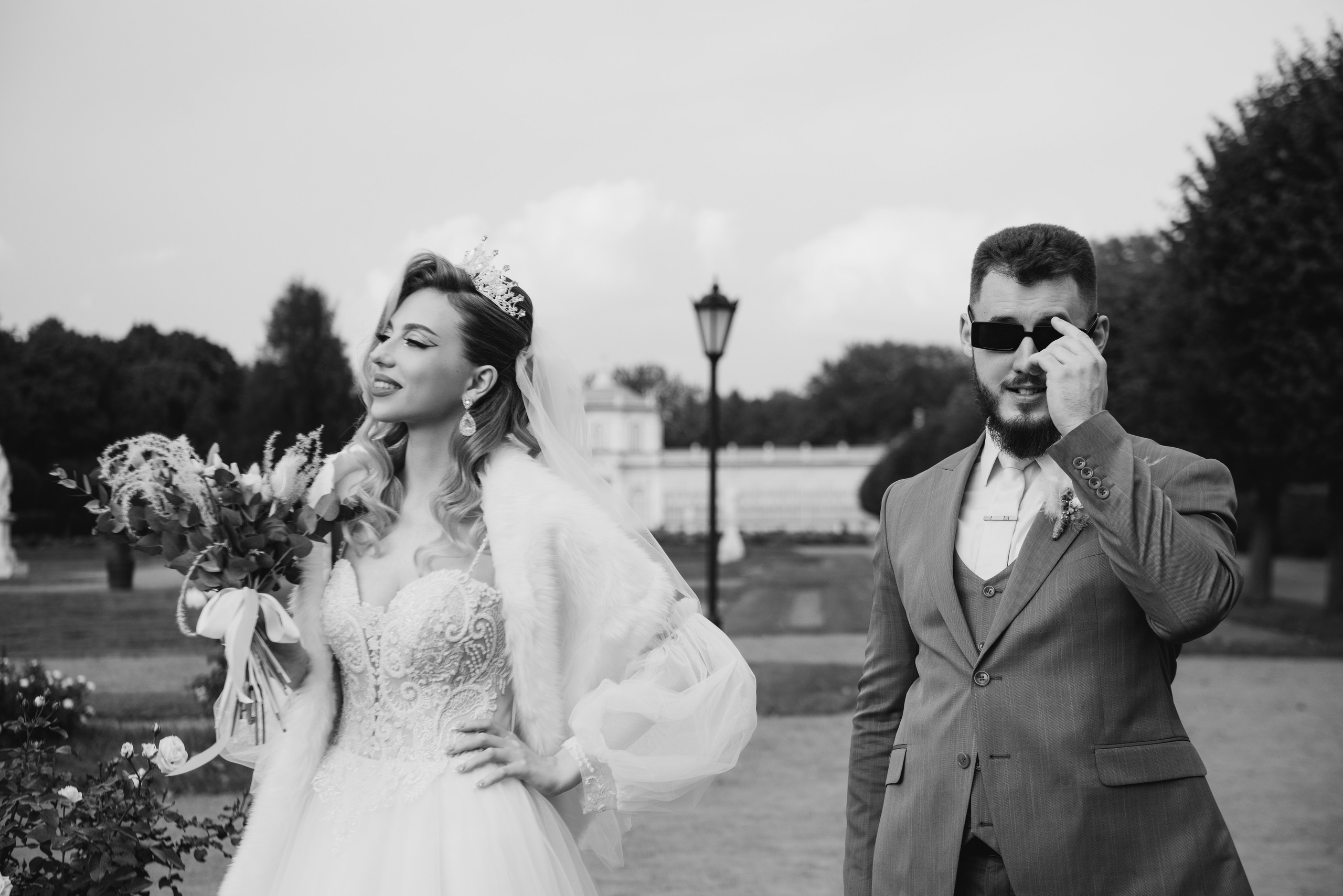 черно белые свадебные фото