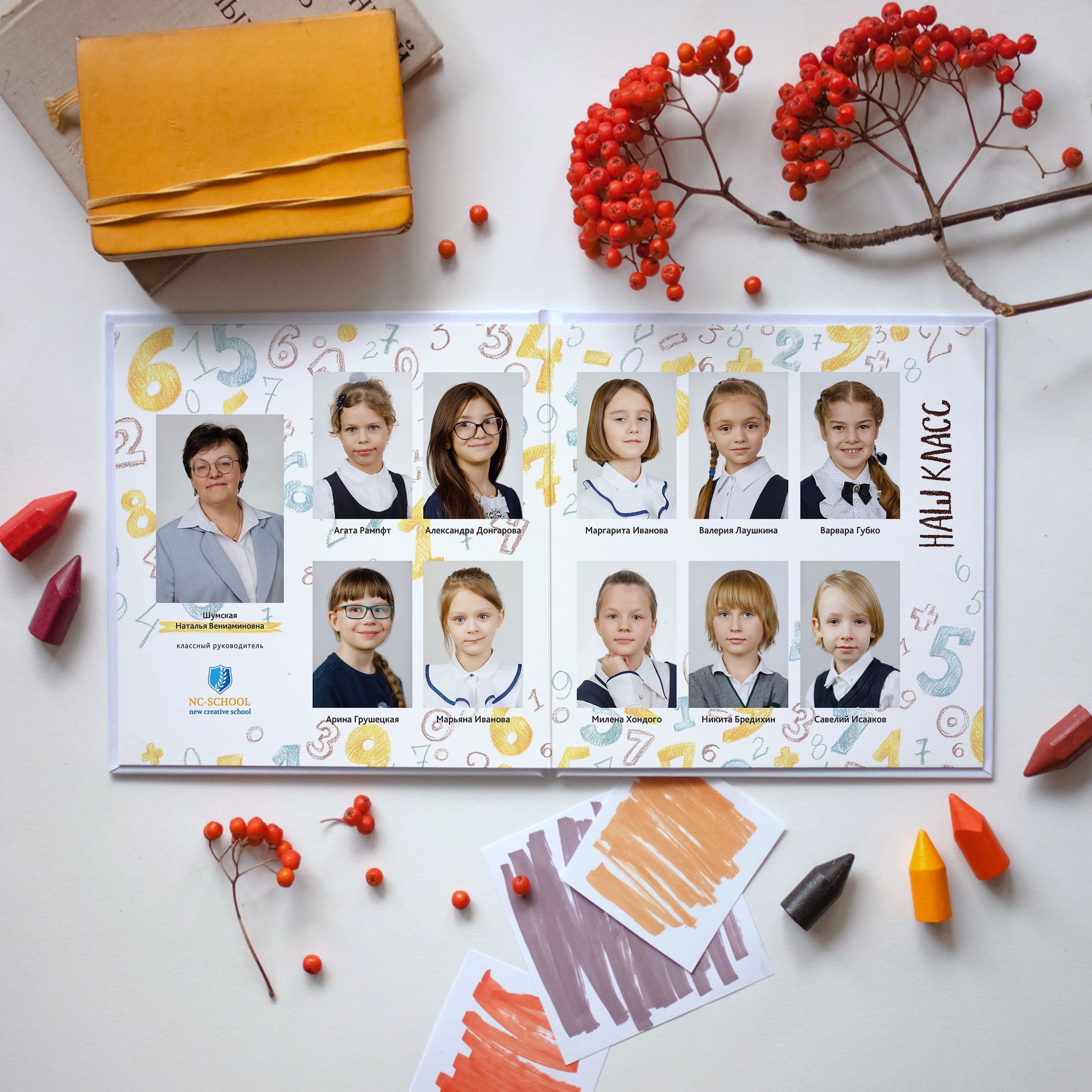 Буквы и цифры. Выпускные альбомы в Москве FOTOVMESTE