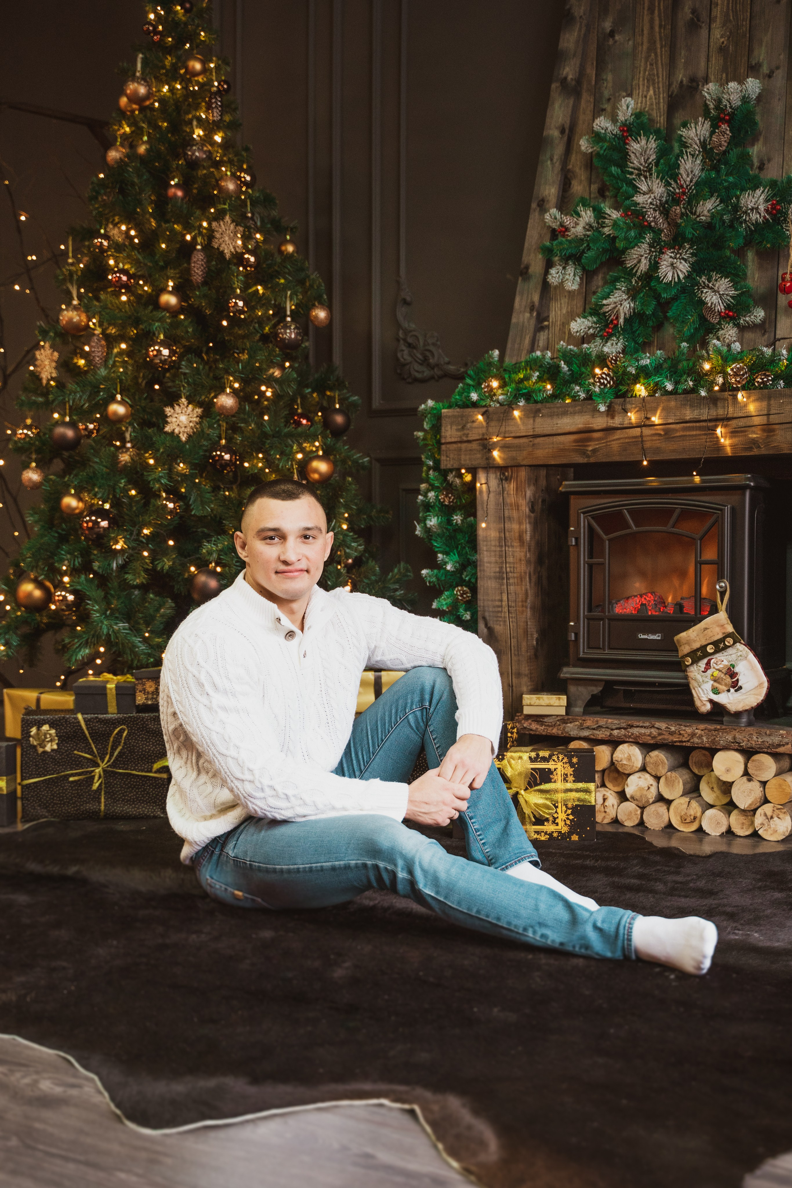 Новогодняя фотосессия беременности в студии. Анна и Кирилл. Свадебный и репортажный фотограф в Уфе| Осетрова Ольга