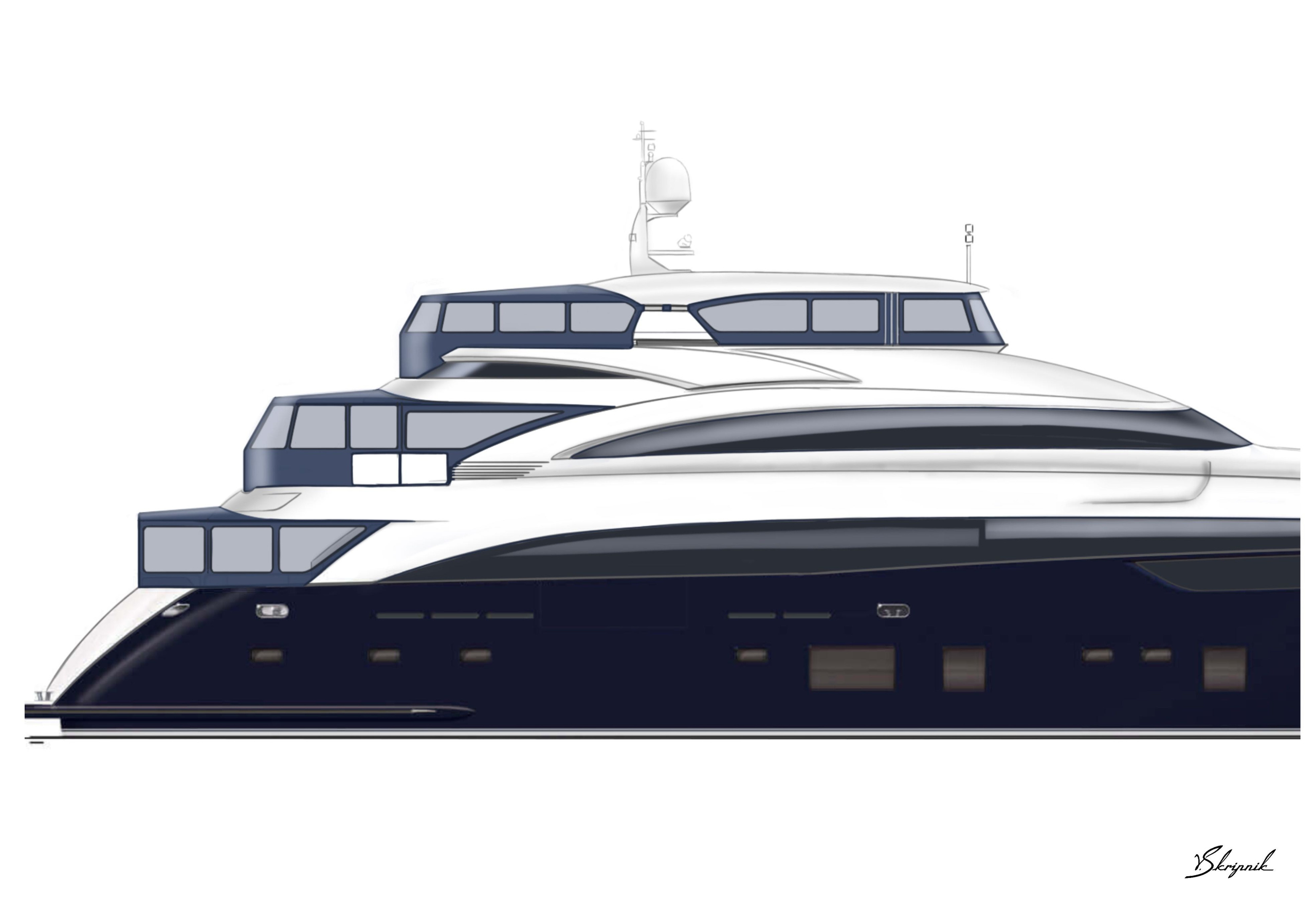 Princess 40 m complete cover. Design Yachts and Cars