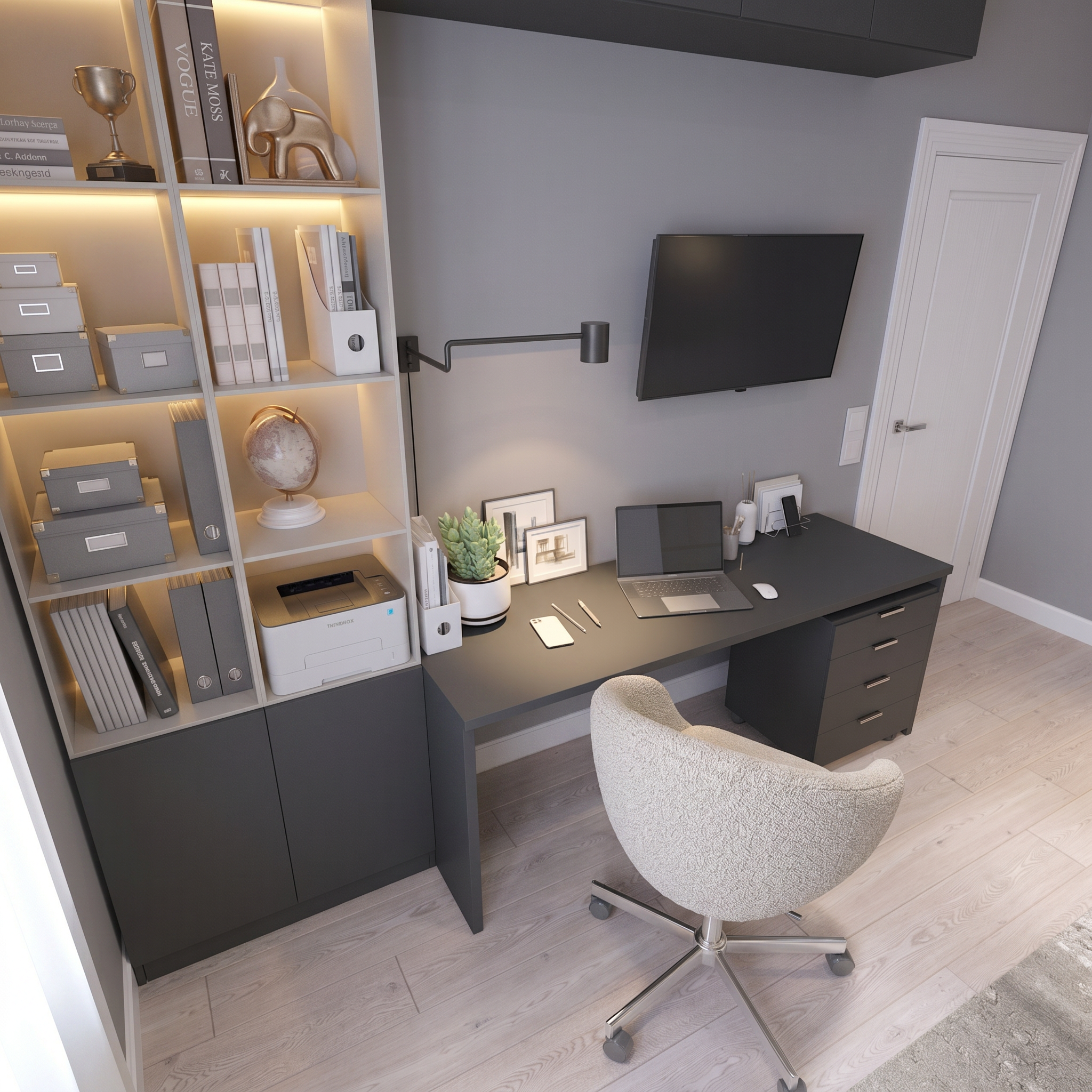 Уютный кабинет. Студия дизайна FishkaRom в Краснодаре и по всей России