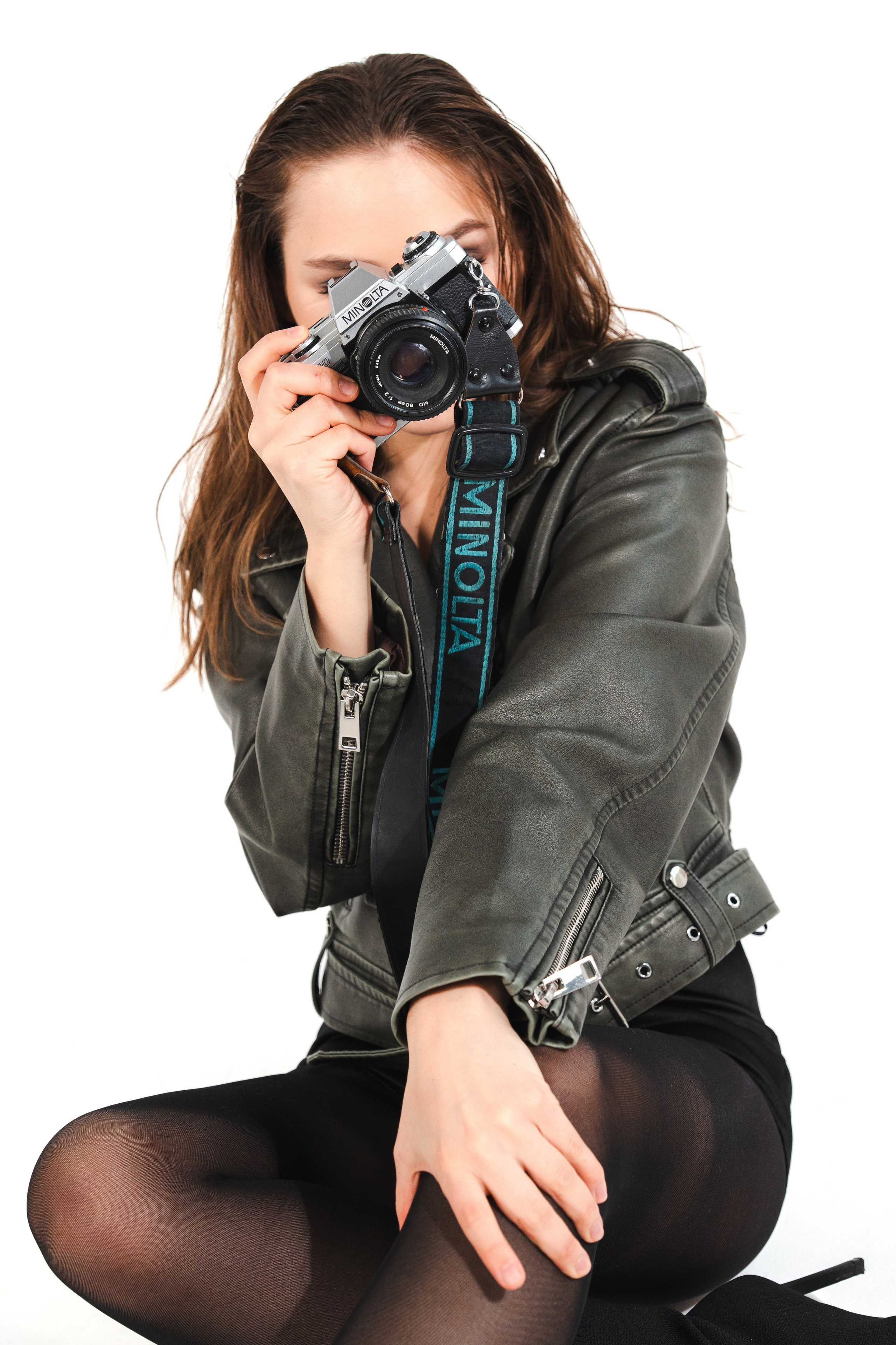 Анфиса в кожаной куртке. Фото и видео съёмка в Москве и МО Александр Чапала и Трояк Алеся