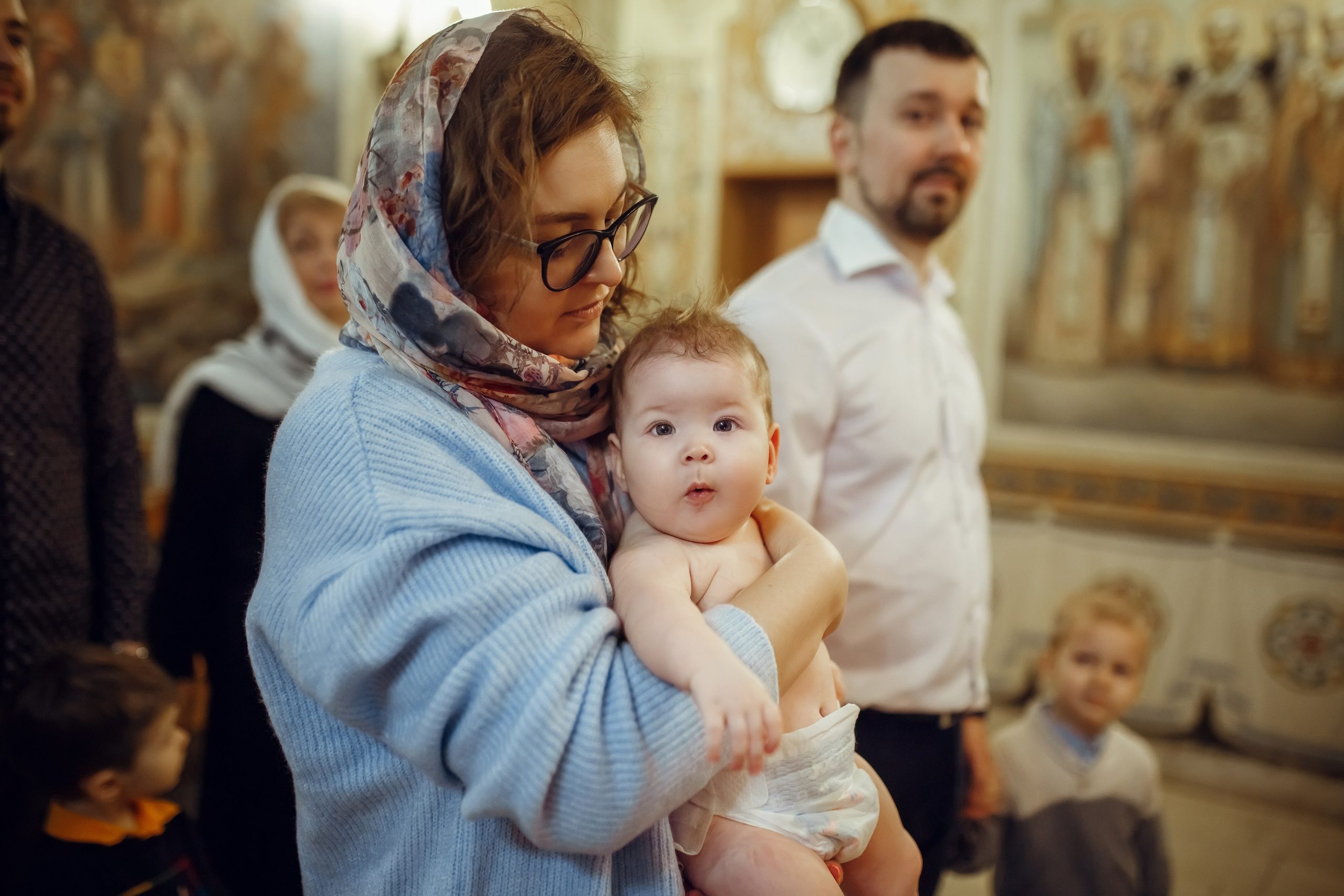 Крещение Валерии. Фотограф на Крещение, семейный фотограф в Москве