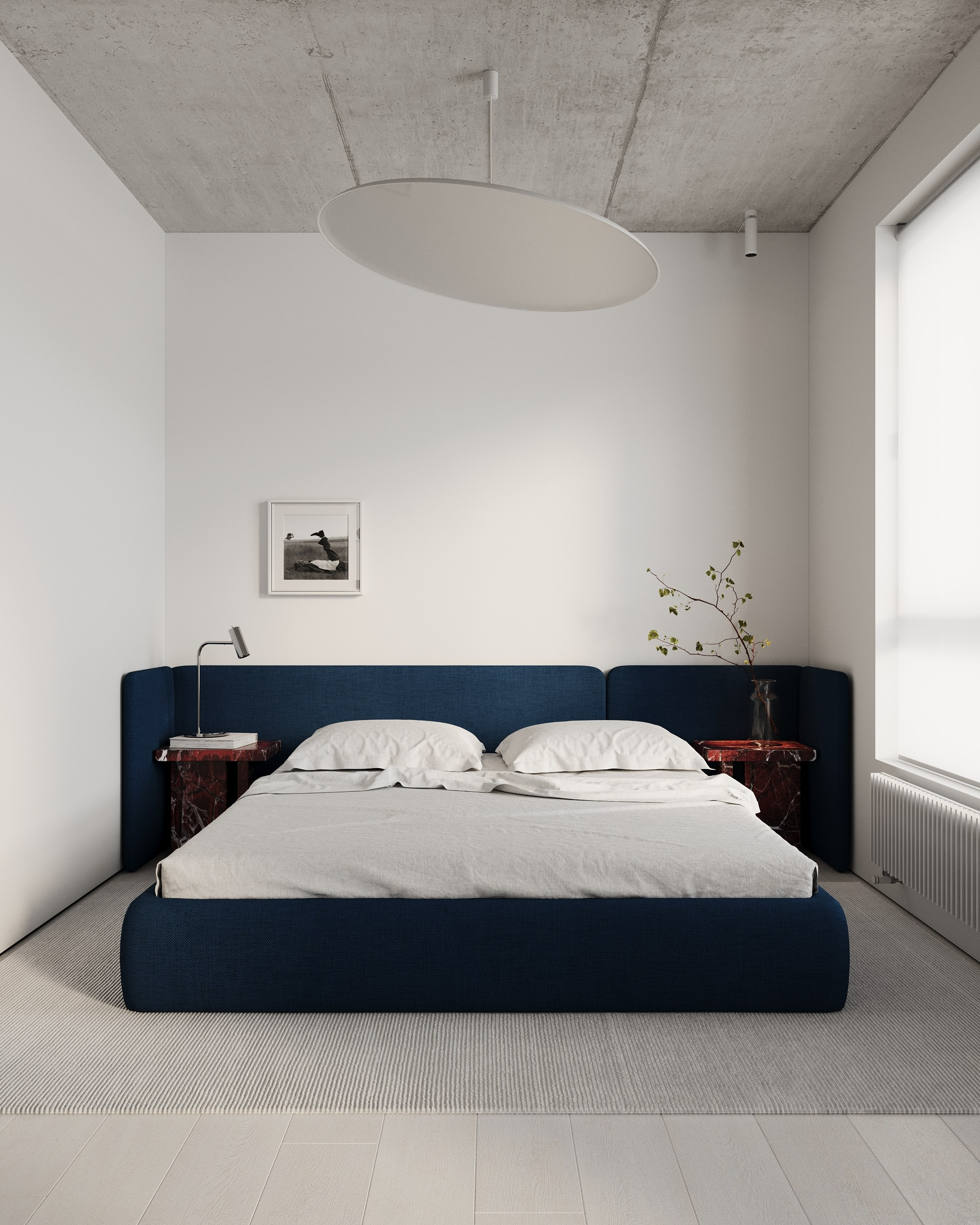 Спальня светлая в стиле минимализм